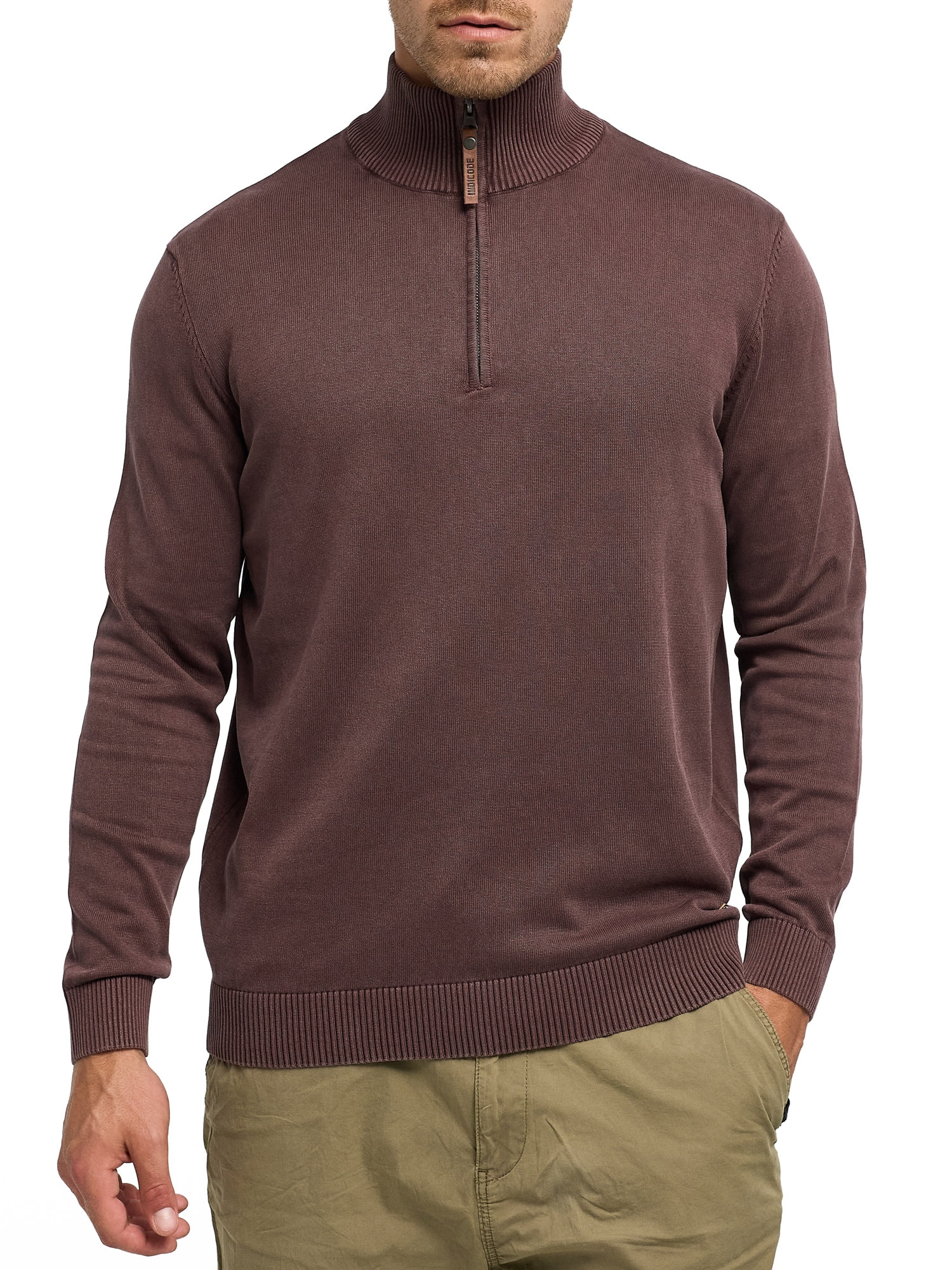 Indicode Troyer »INArkmill ½ zip« Baumwolle, regular fit