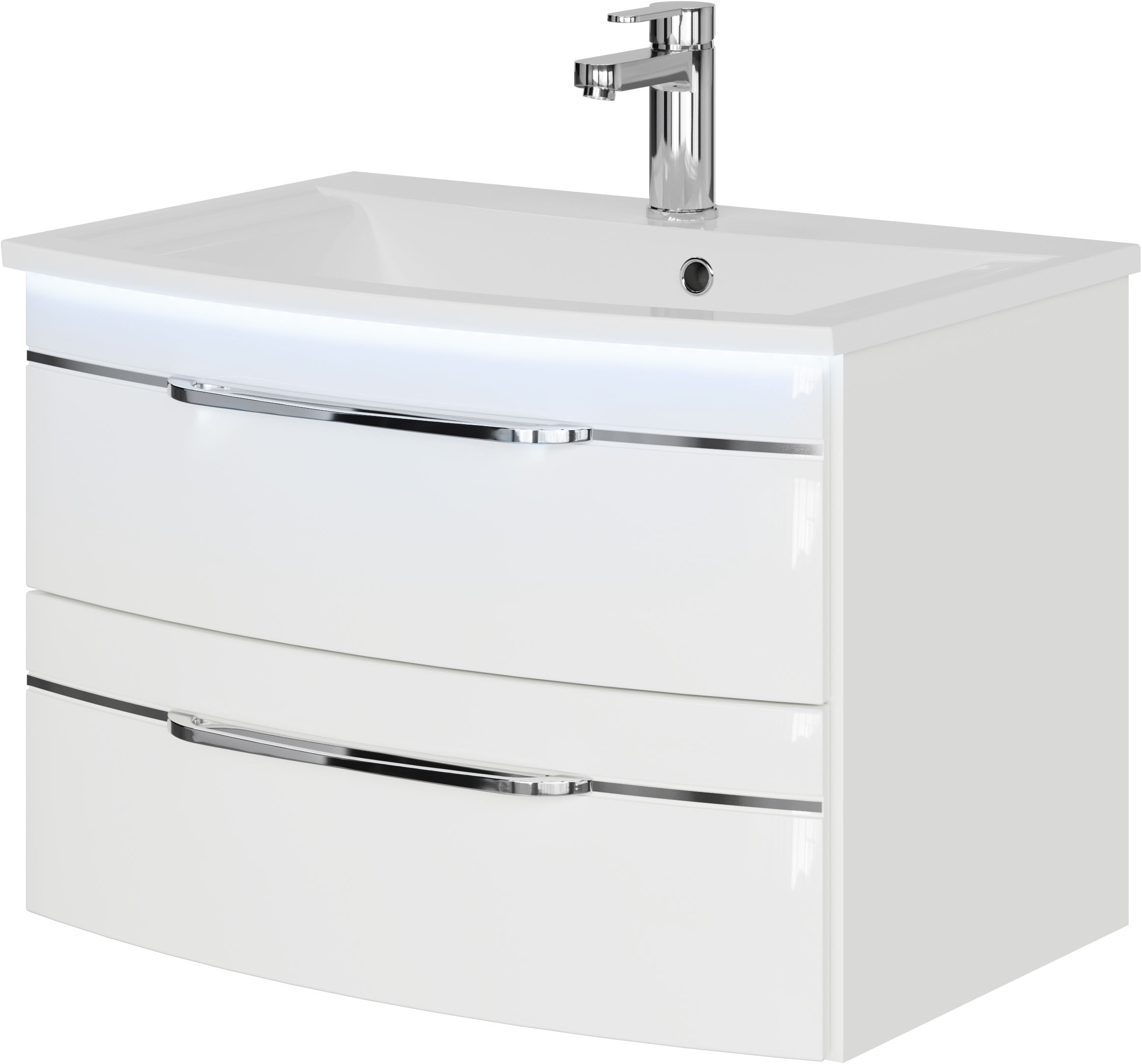 Saphir Waschtisch "Serie 7045 Mineralmarmor-Waschtisch und Unterschrank, 71,5 cm breit"