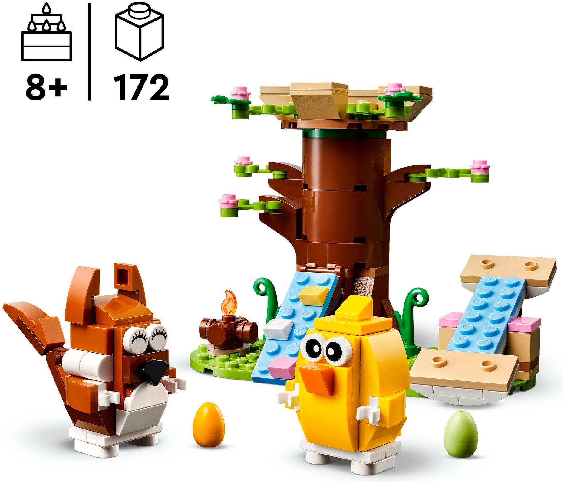 LEGO® Konstruktionsspielsteine »Frühlingstierspielplatz (40709), LEGO Iconic«, (172 St.), Made in Europe