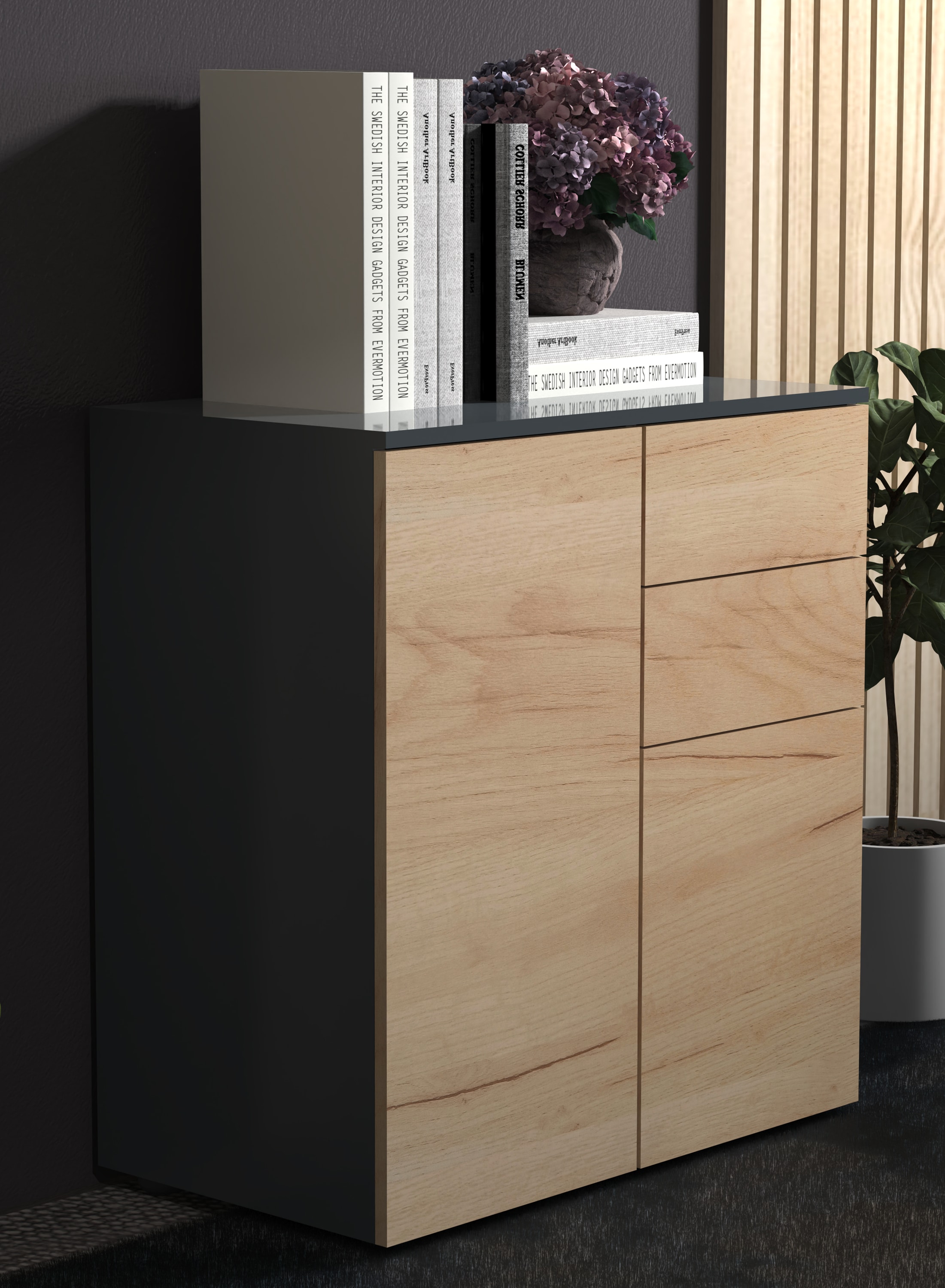 VCM Kommode »Holz Kommode Sideboard Anrichte Dalosa 4 Schublade« 1 Stk. tlg.