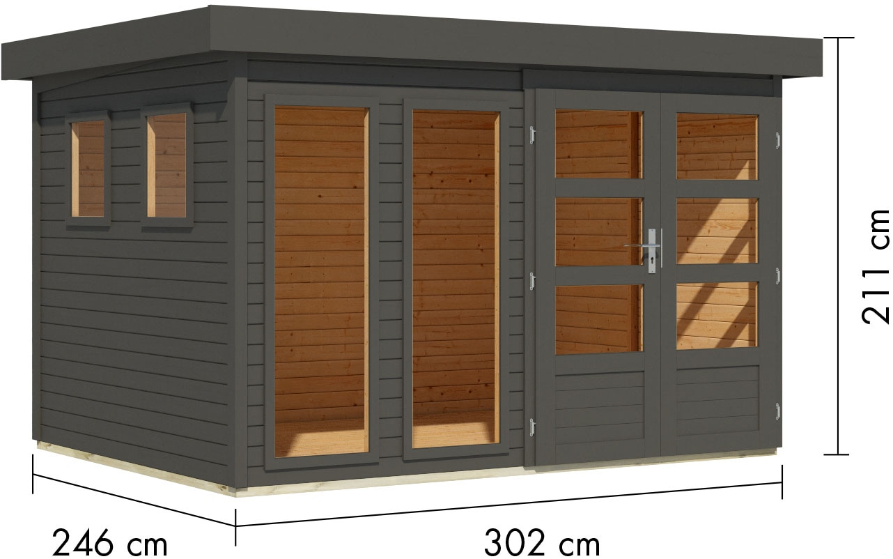 Karibu Gartenhaus »Langesee 5« aus hochwertiger nordischer Fichte mit wasserabweisender Profilierung