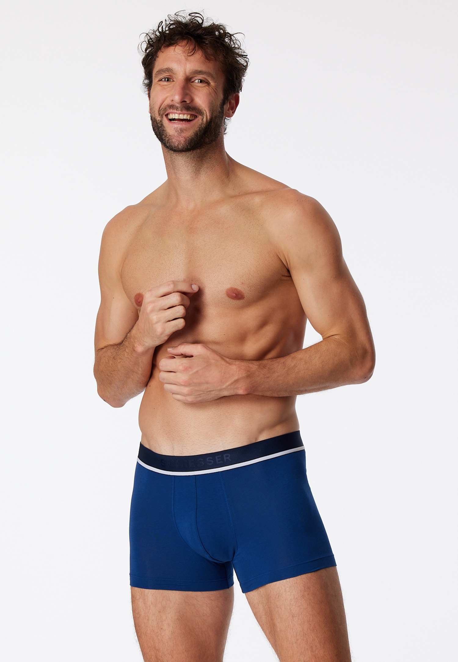 Schiesser Boxer »"95/5"«, (3er-Pack), mit sportlichem Logo-Webgummibund
