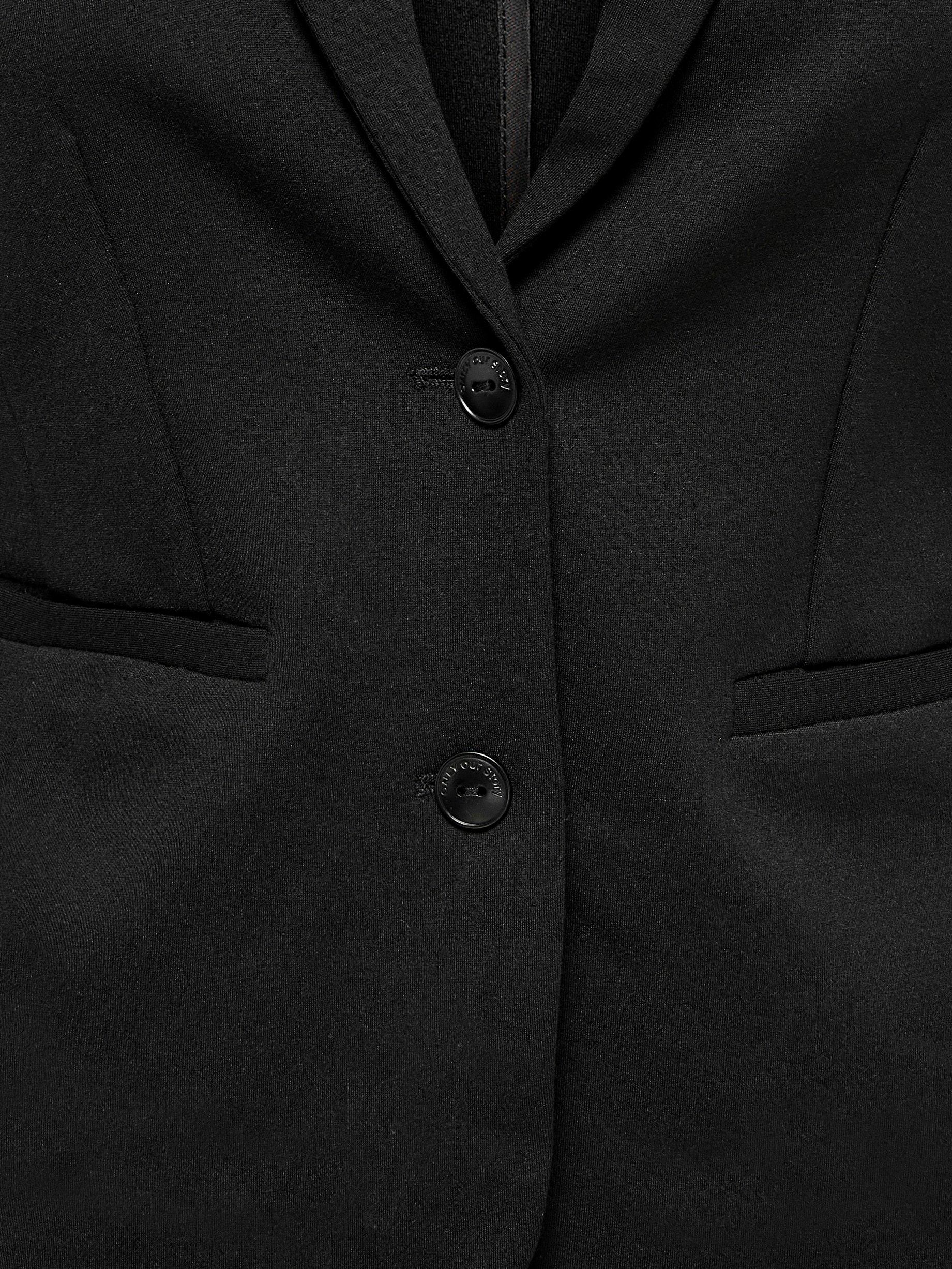 ONLY Jerseyblazer »ONLPOPTRASH – 2-Knopf Blazer mit taillierter Silhouette« regular fit, Milano Rib, Materialmix, Reverskragen, unifarben