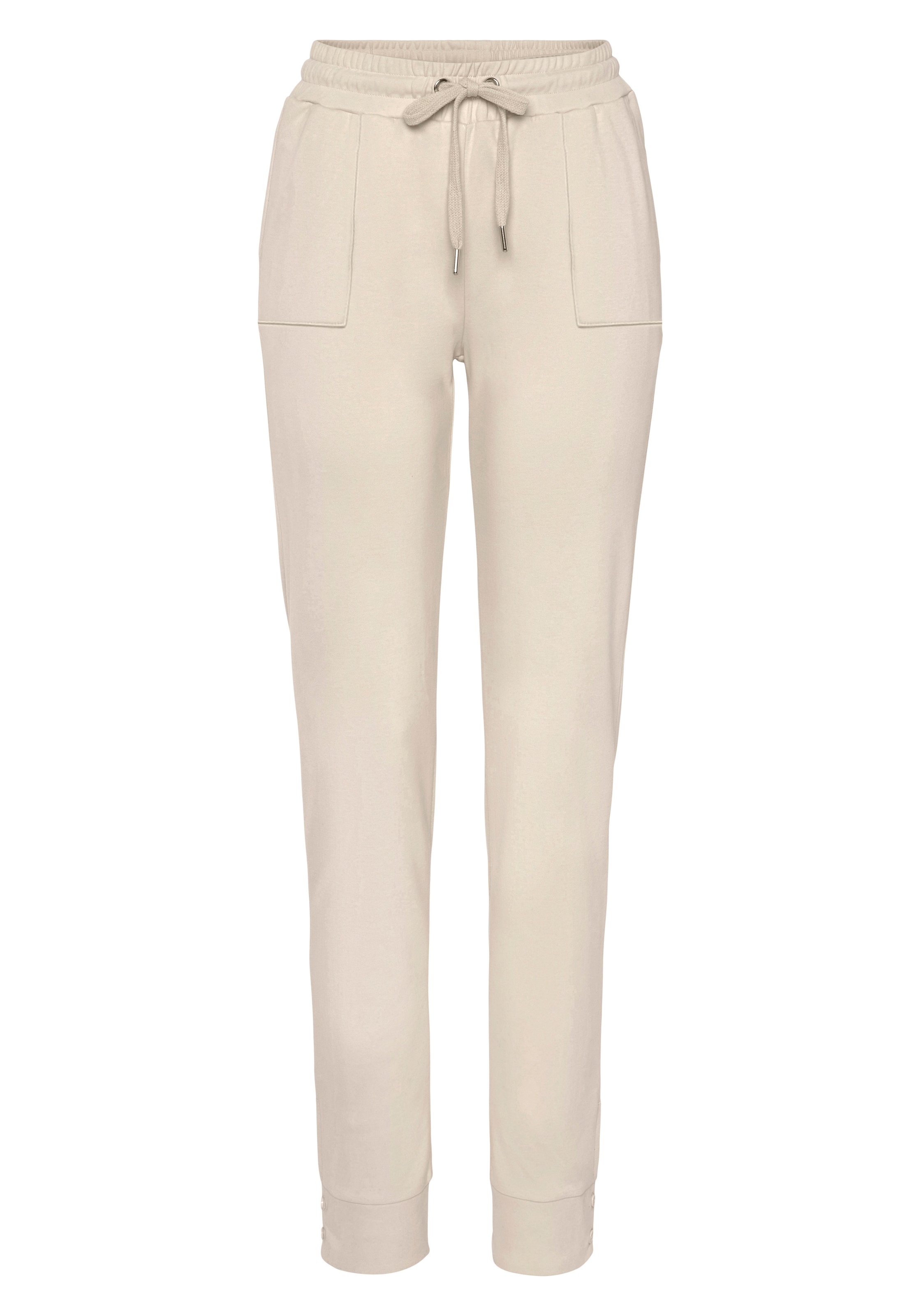LASCANA Sweathose, Loungehose mit Knöpfen am Beinsaum, Loungewear