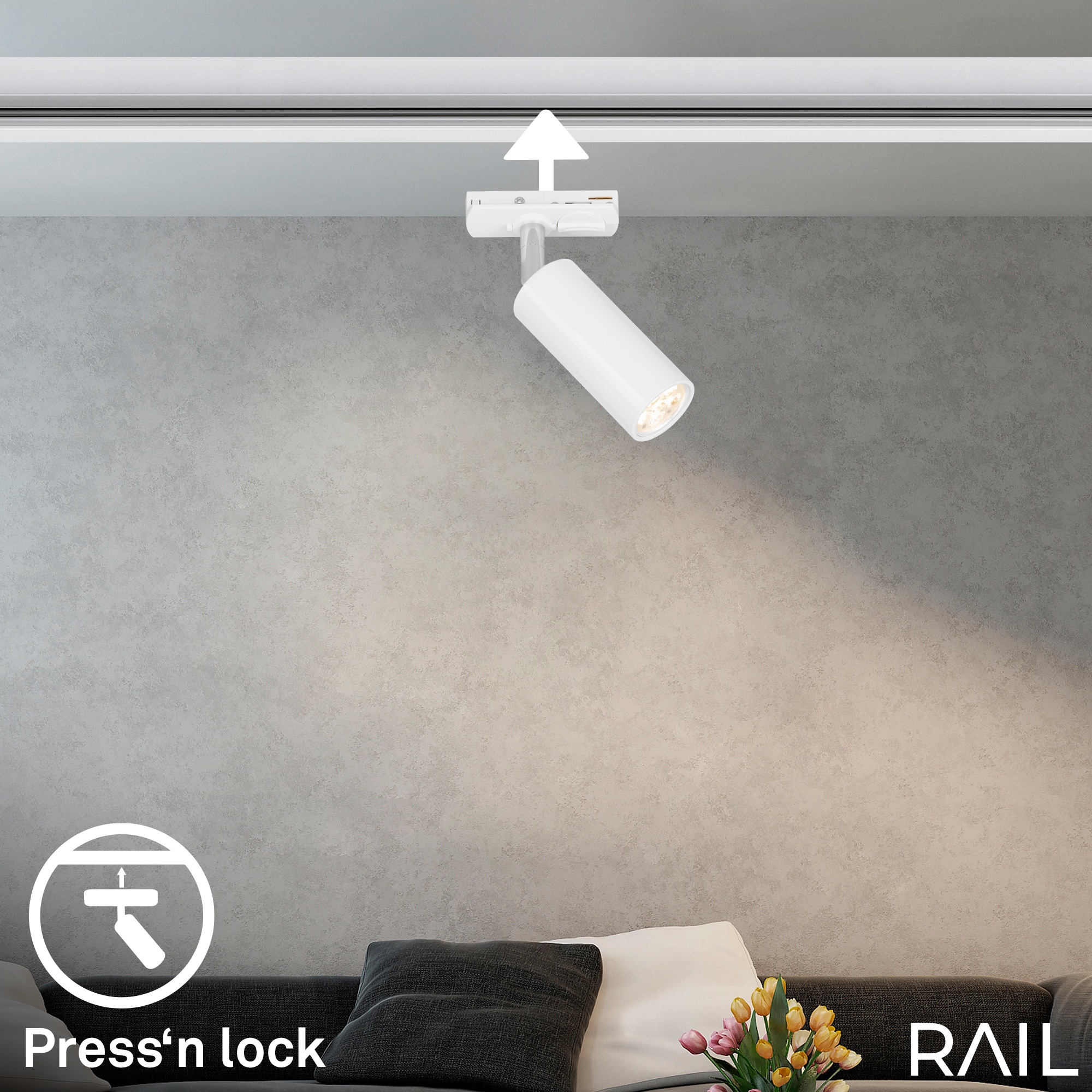 Briloner Leuchten Schienensystem-Leuchten »RAIL« LED-Board 1 Stk. LED Spotlight 40x100 mm Weiß  5,5W Schienensystem Rail Büro Küche