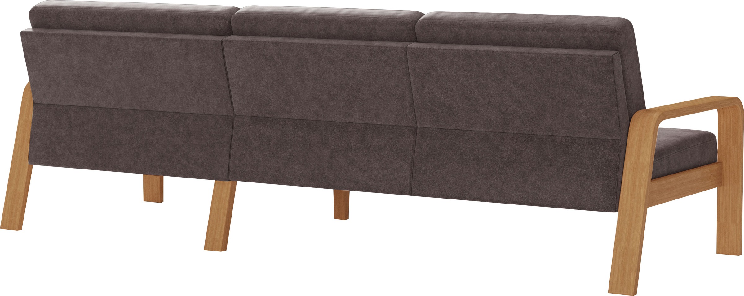 sit&more Ecksofa »Kolding L-Form«, Armlehnen aus eichefarbigem Buchenholz, verschiedene Bezüge und Farben