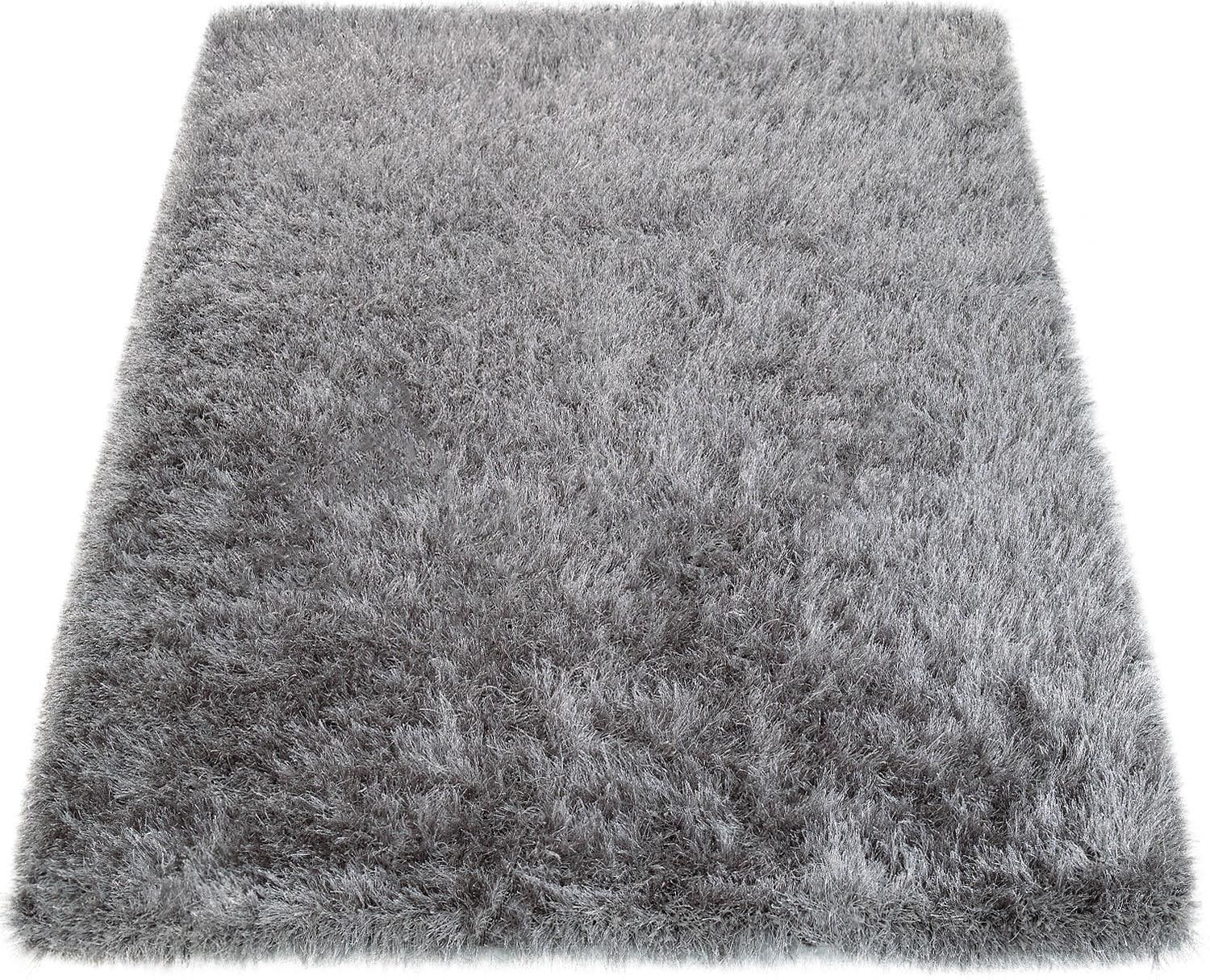 Paco Home Hochflor-Teppich »Glamour 300«, rechteckig, 70 mm Höhe, Uni Farben, mit weichem Glanz Garn, auch als Läufer erhältlich