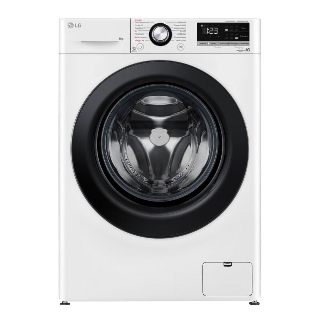 LG Waschmaschine, F4WV4085WS, 8 kg, 1400 U/min