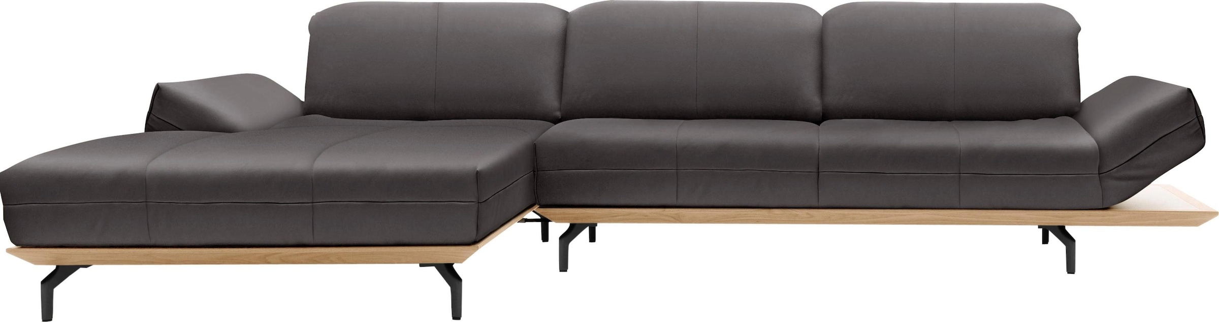Creation BY ROLF BENZ Ecksofa »CR.420, Designecksofa, L-Form«, in 2 Qualitäten, Holzrahmen in Eiche Natur oder Nußbaum, Breite 293 cm