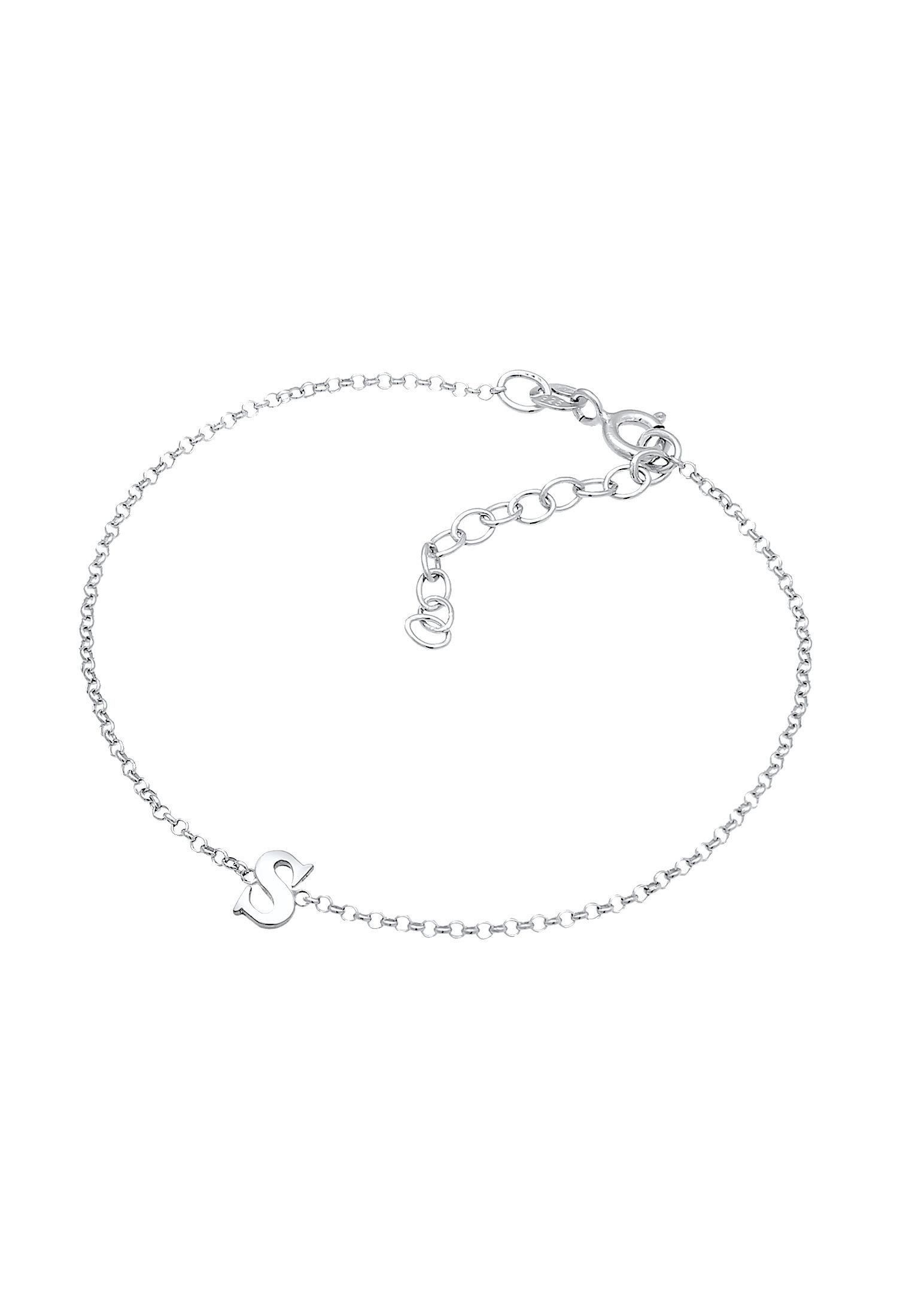 Elli Armkette »Armband Buchstaben Initialen Anhänger S 925 Silber«