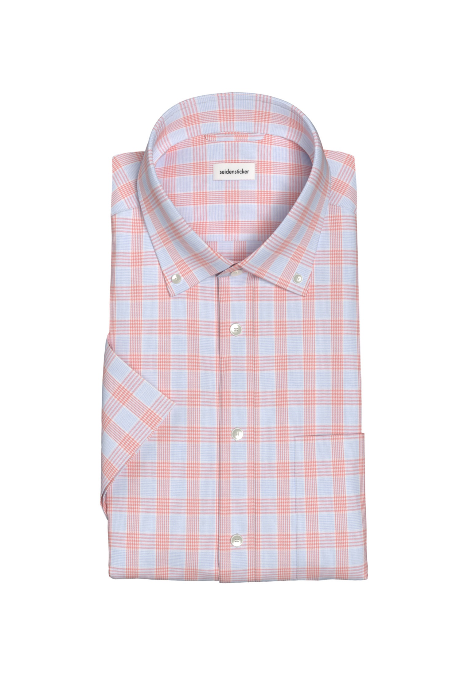 seidensticker Businesshemd »Comfort«, Comfort Kurzarm Button-Down-Kragen Karo