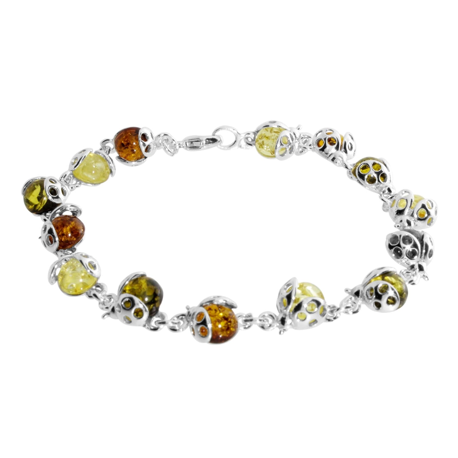 OSTSEE-SCHMUCK Armband »- Marienkäfer - Silber 925/000 - Bernstein«