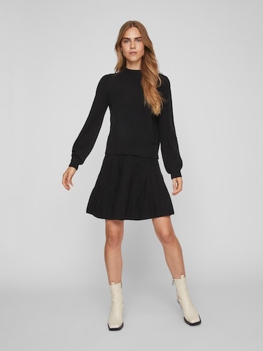 Vila Rundhalspullover »VIRIL TURTLE-NK BALLOON L/S TOP - NOOS« Materialmix, regular fit