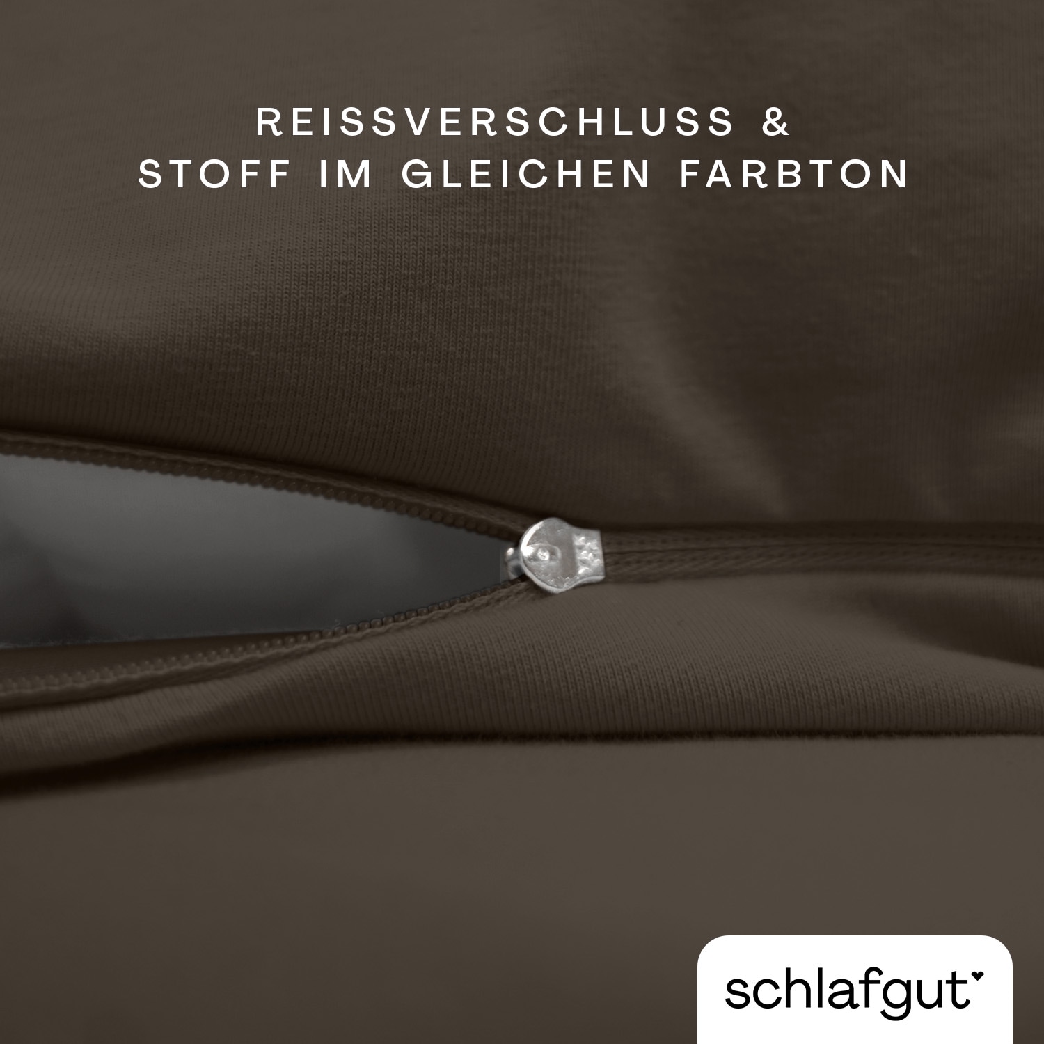 Schlafgut Bettwäsche »Premium Knitted Jersey 2teiliges Bettwäscheset« 2 Ton-in-Ton Reißverschluss, Bio-Baumwolle mit Elasthan, Uni, OEKO Tex