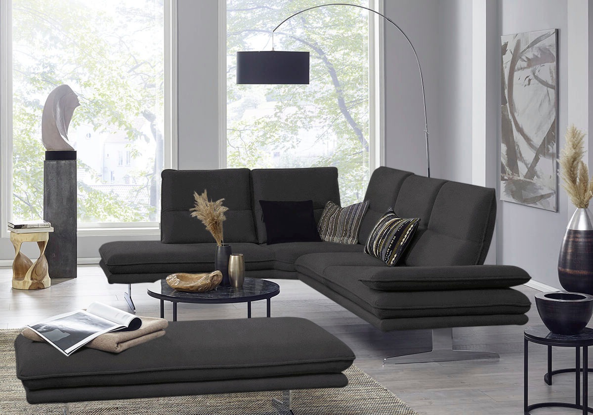 W.SCHILLIG Ecksofa »broadway, Designsofa, mit tollem Sitzkomfort, L-Form«, Sitztiefenverstellung, Kopfteil- & Seitenteilverstellung, Breite 284cm