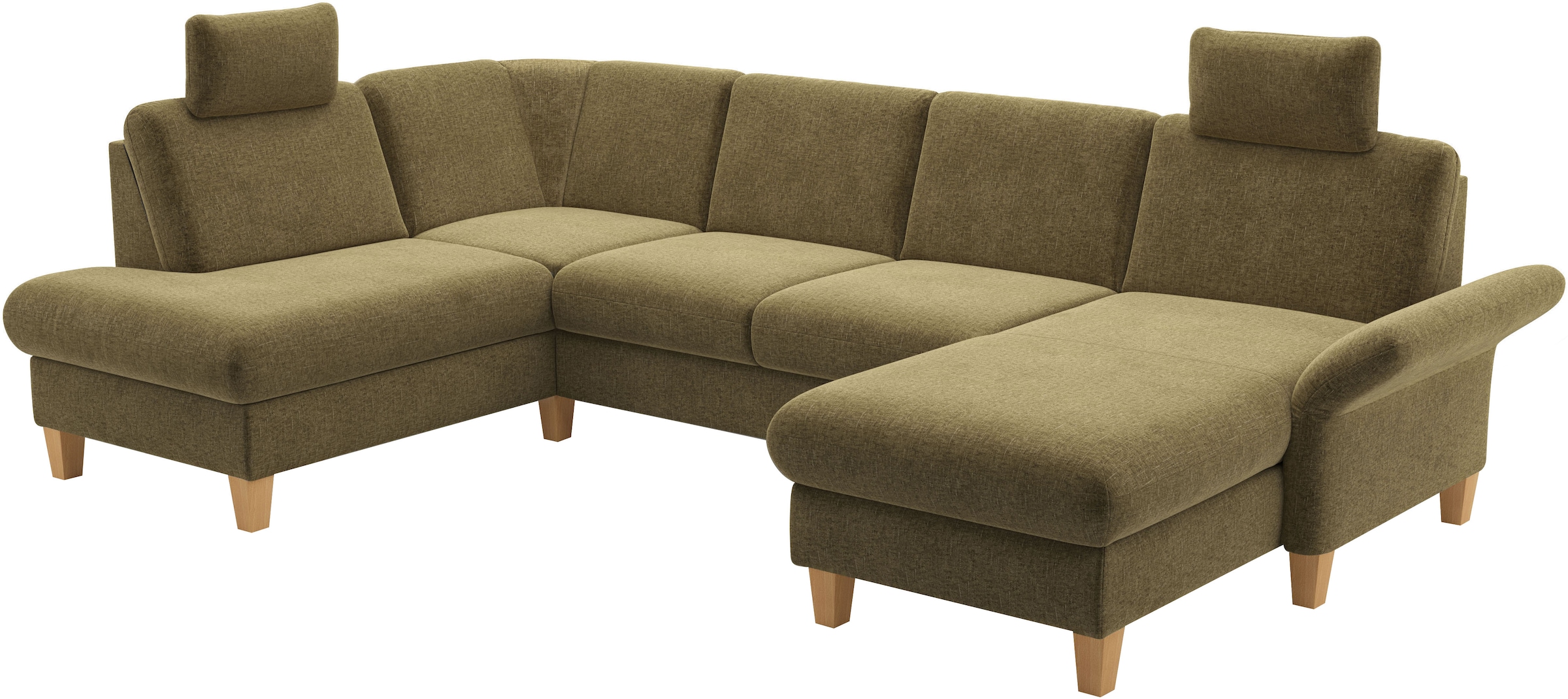 Home affaire Wohnlandschaft »Rochelle, U-Form«, optional mit Armteilverstellung, mit Bettfunktion & Bettkasten