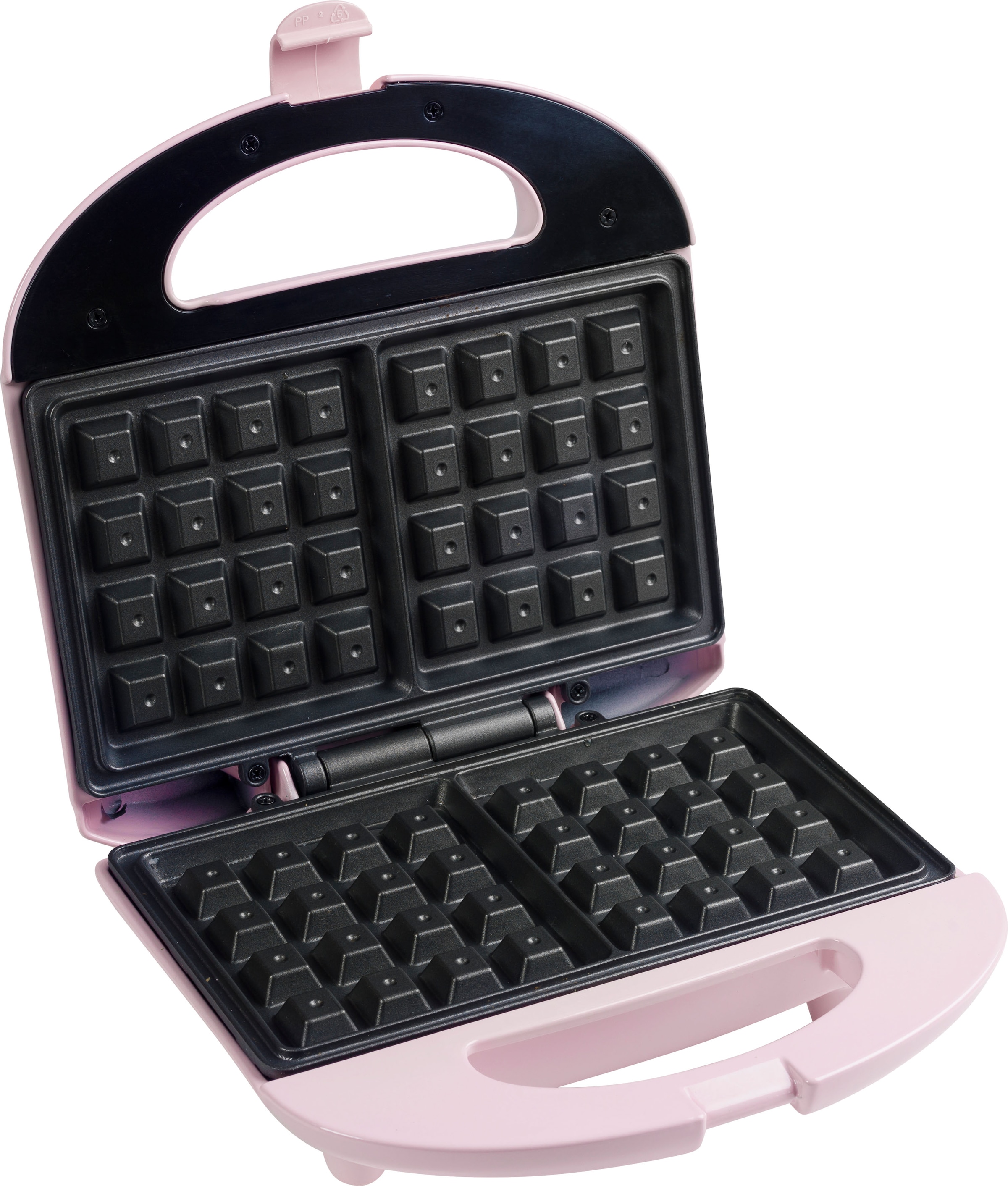 bestron Waffeleisen »ASW401P Sweet Dreams«, 700 W, für Belgische Waffeln, im Retro Design, für 2 Waffeln, Rosa