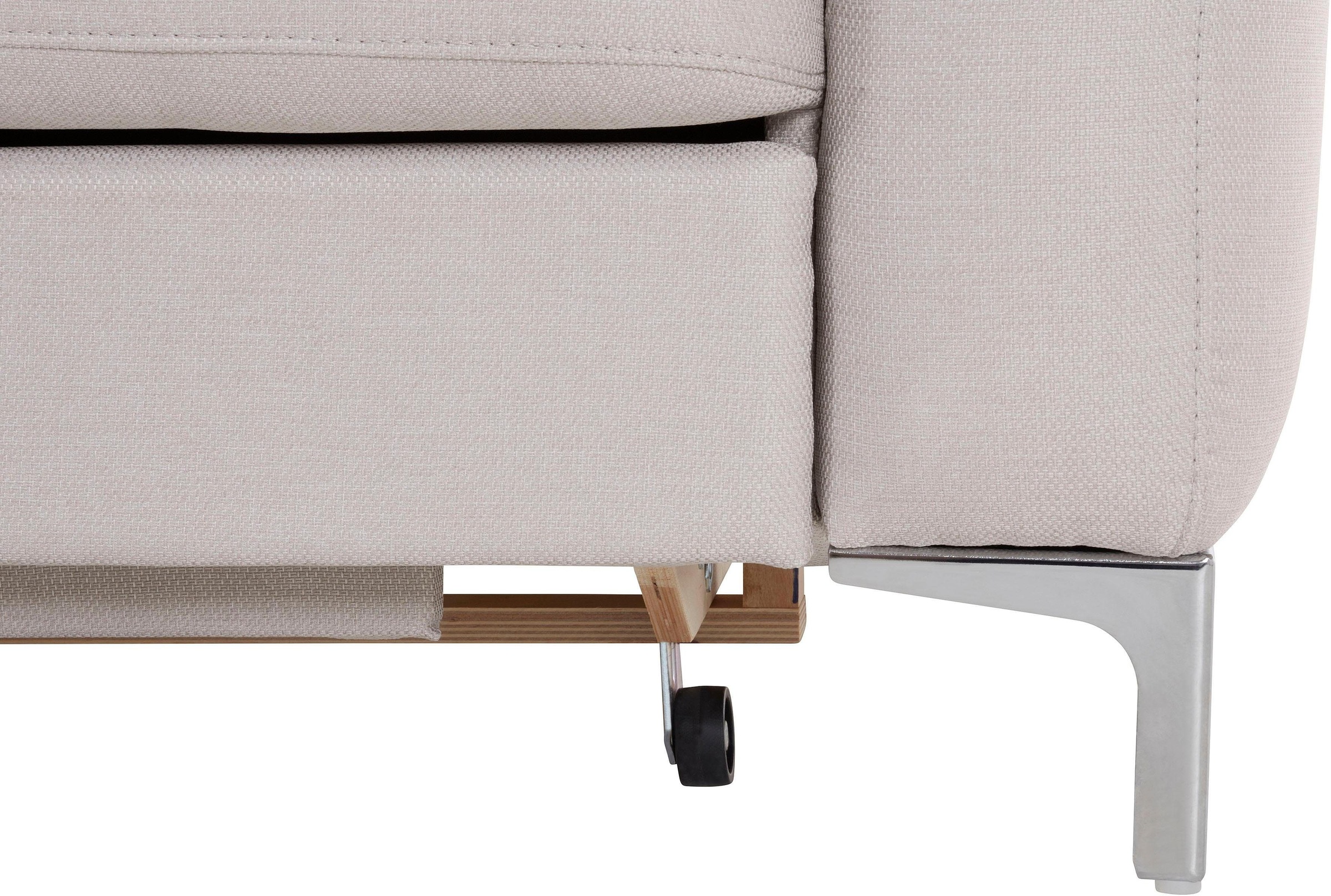 COTTA Polstergarnitur »Sammy L-Form«, (Set), Set bestehend aus: Ecksofa mit Kopfteilverstellung & Hocker