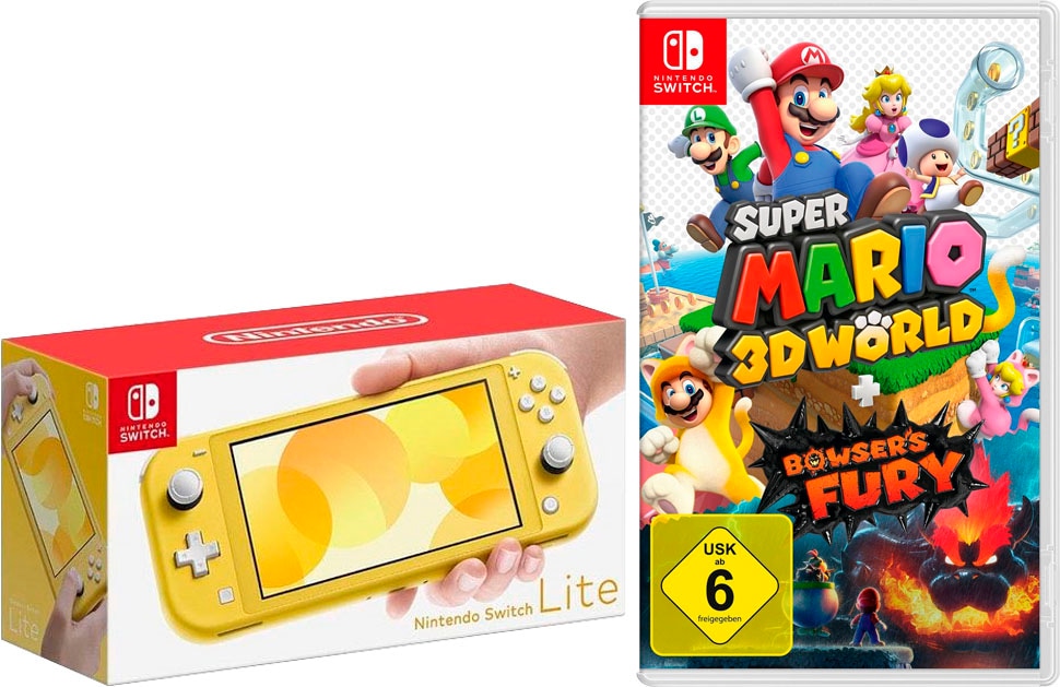 Nintendo Switch Konsolen-Set "Lite" 32 GB inkl. Mario 3D World + Bowsers Fury
