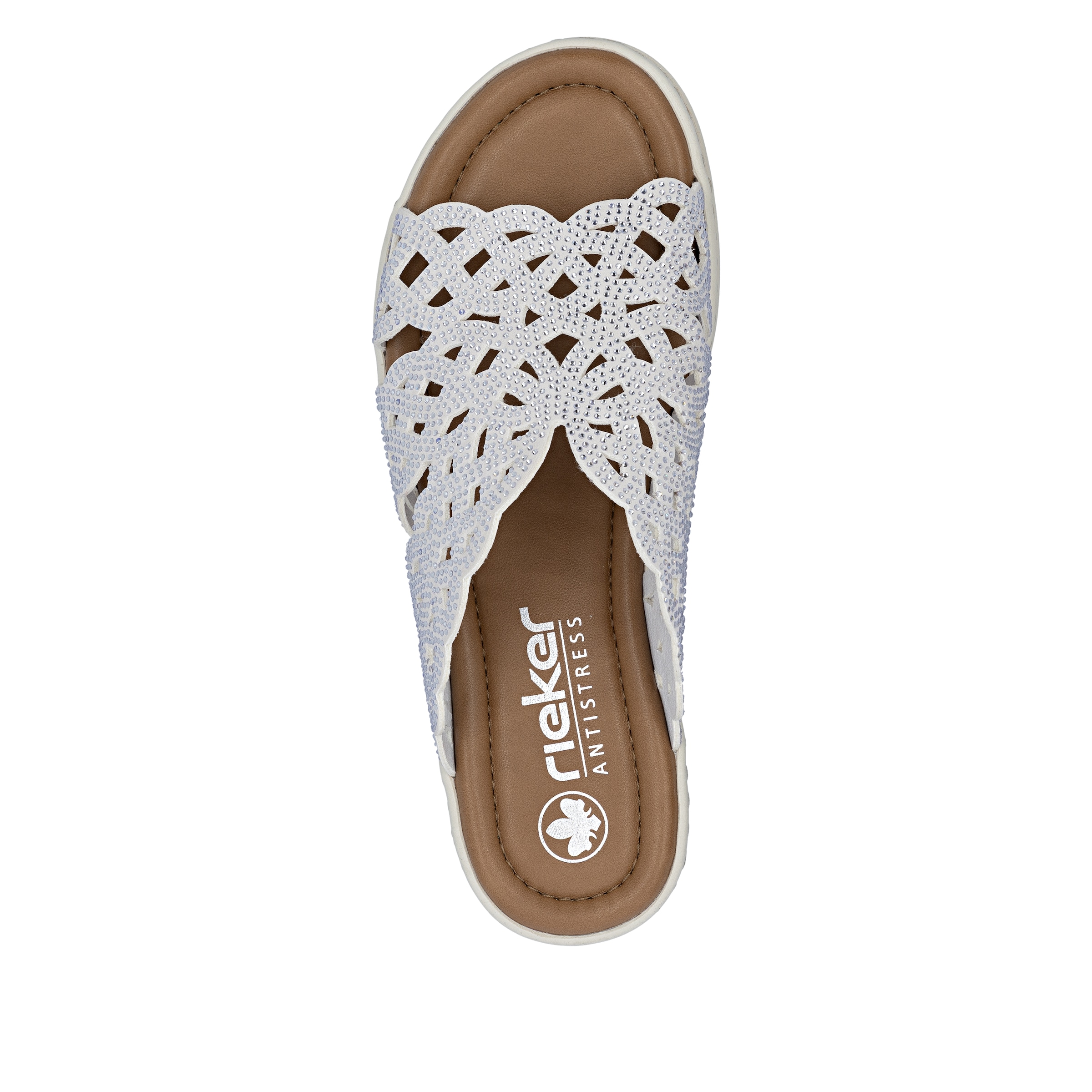 Rieker Pantolette  Sommerschuh, Hausschuh, Keilabsatz, mit Glitzersteine