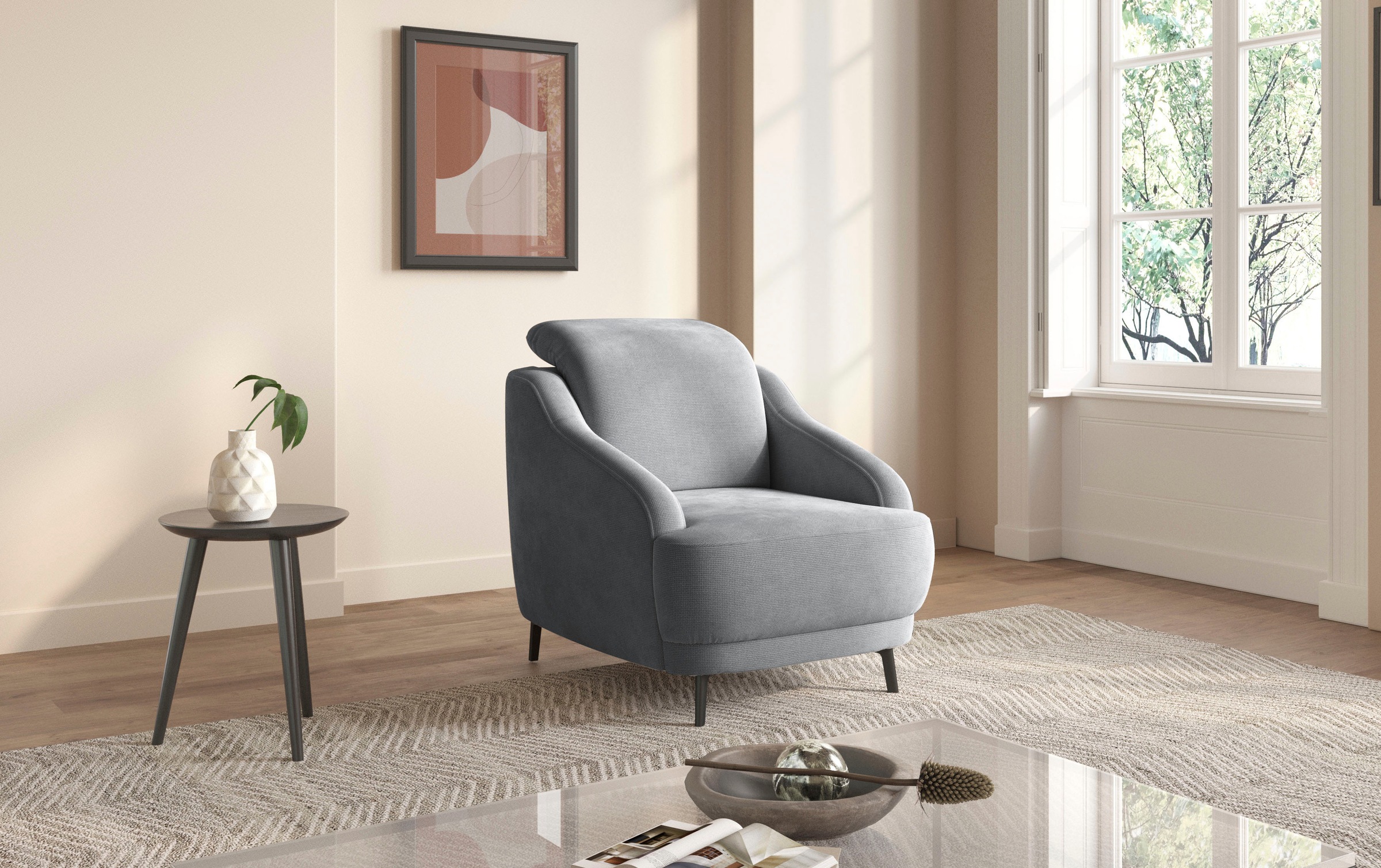 sit&more Sessel »Blues«, (1 St.), mit Metallfüßen, schwarz-matt