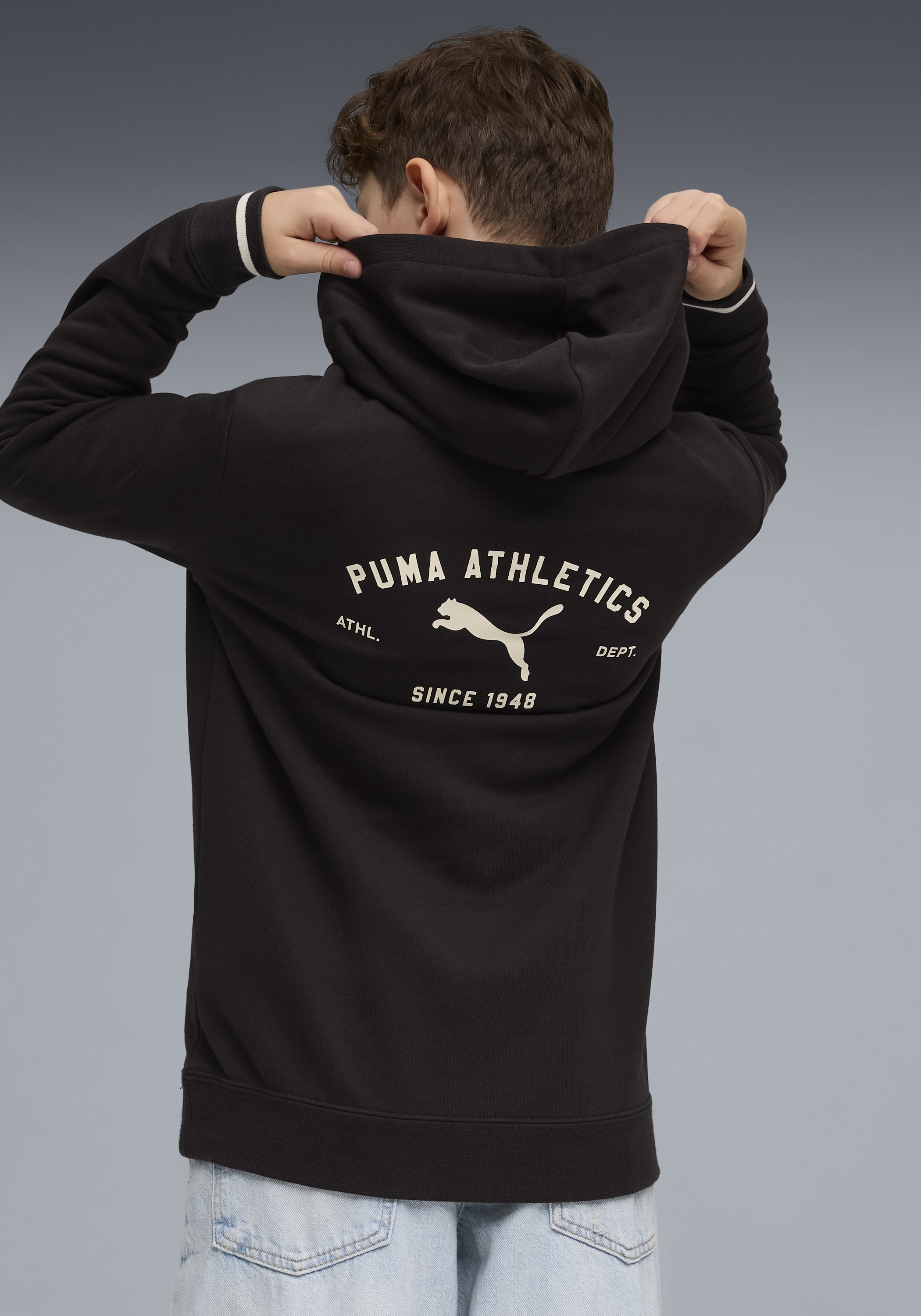 PUMA Kapuzensweatshirt »CLASS GRAPHIC HOODIE TR B«, für Jugendliche, mit Kapuze, Regular Fit, mit Kängurutasche

