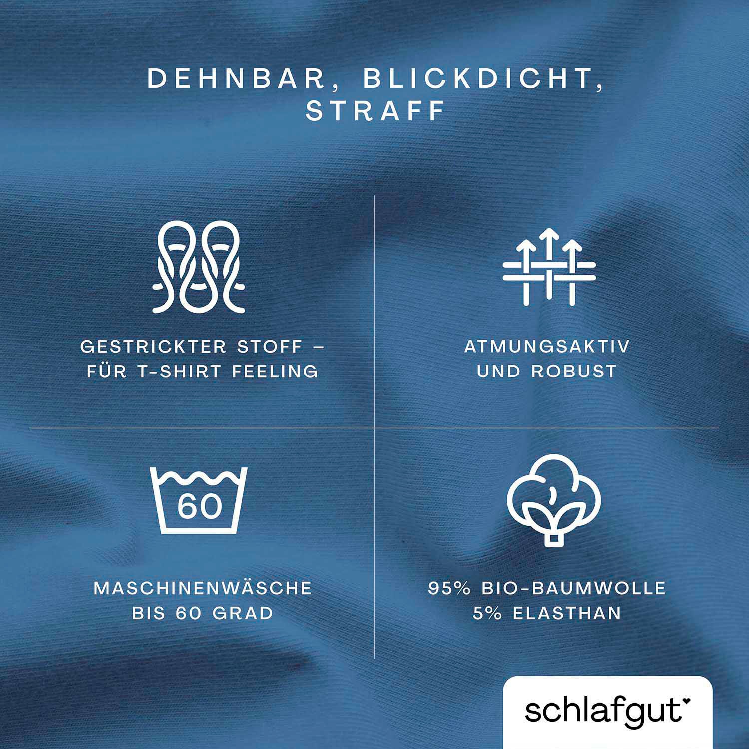 Schlafgut Spannbettlaken »PURE Bio-Baumwolle mit Elasthan, dehnbar blickdicht, straff, Bettlaken«, PREMIUM Laken für Matratzen bis 30cm Höhe, in 90x200, 140x200, 180x200
