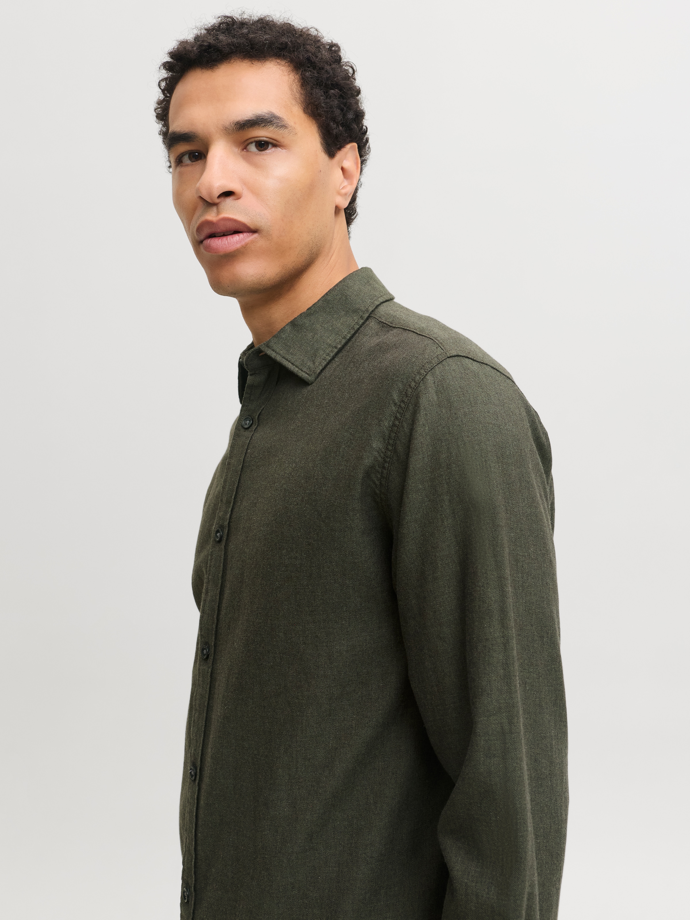 Jack & Jones »JJEFIELD MELANGE SHIRT LS SN« Baumwolle, normal geschnitten