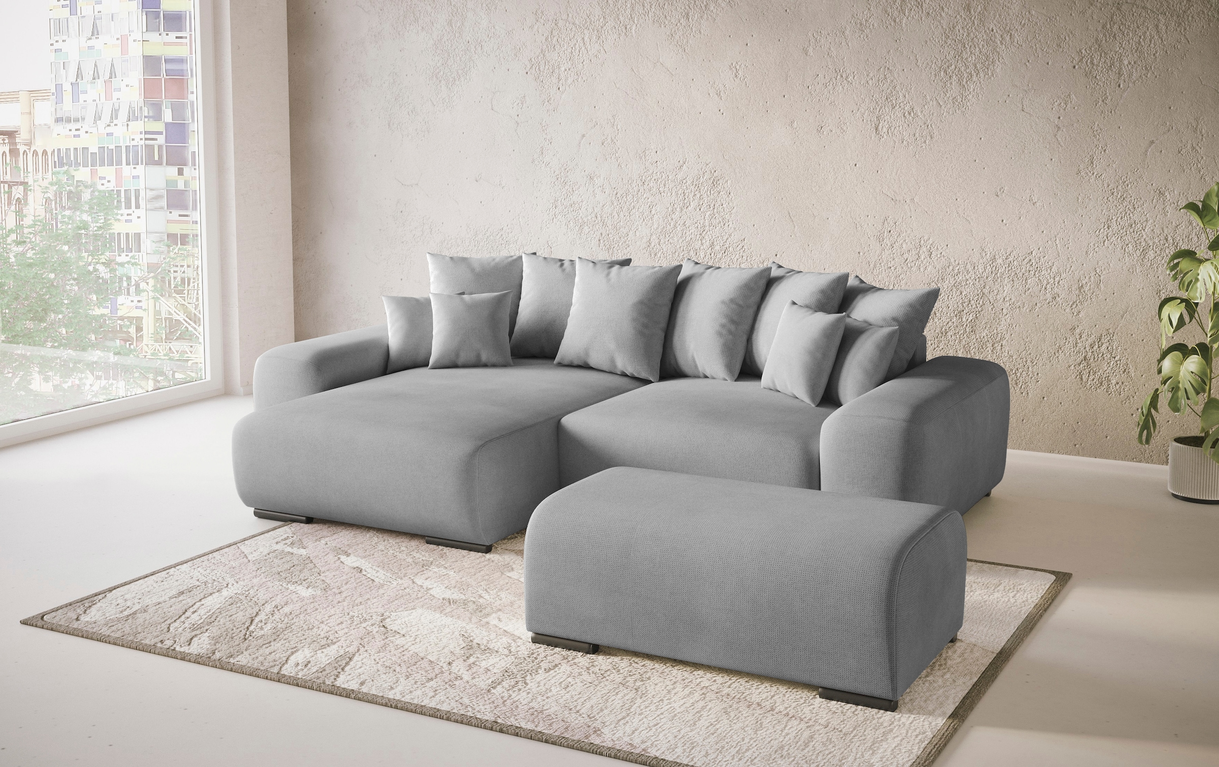 Mr. Couch Polsterecke »Sundance, L-Form«, Dauerschläfer mit Bett, Bettkasten, bis 140 kg belastbar