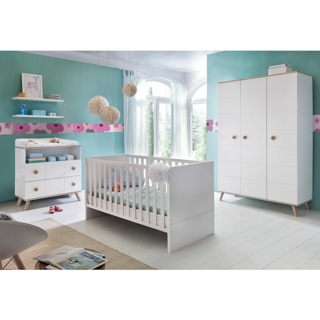 Wimex Babyzimmer-Komplettset »Cannes«, (Set, 3 St.), Bett + Wickelkommode + 3 trg. Schrank