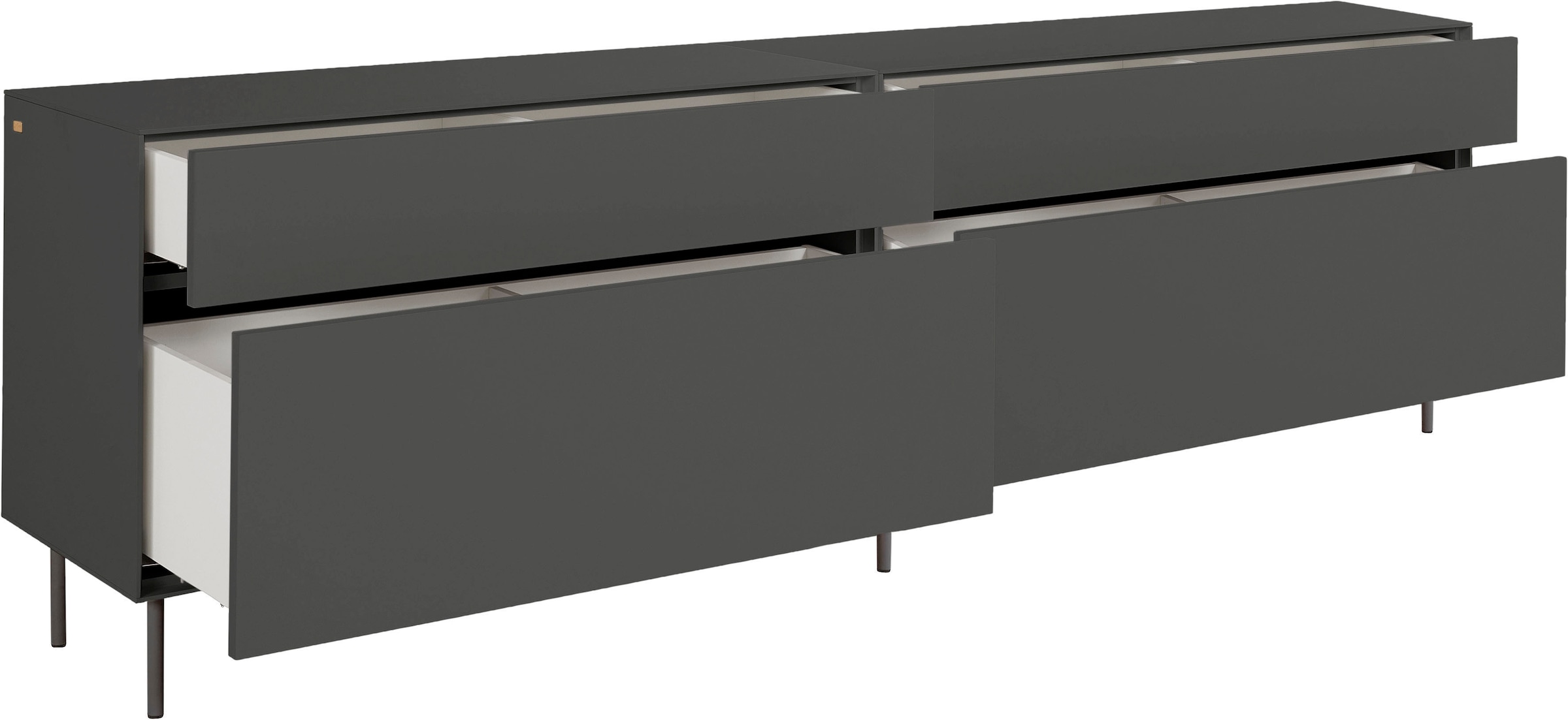 LeGer Home by Lena Gercke Lowboard »Essentials«, (2 St.), Breite: 224cm, MDF lackiert, Push-to-open-Funktion