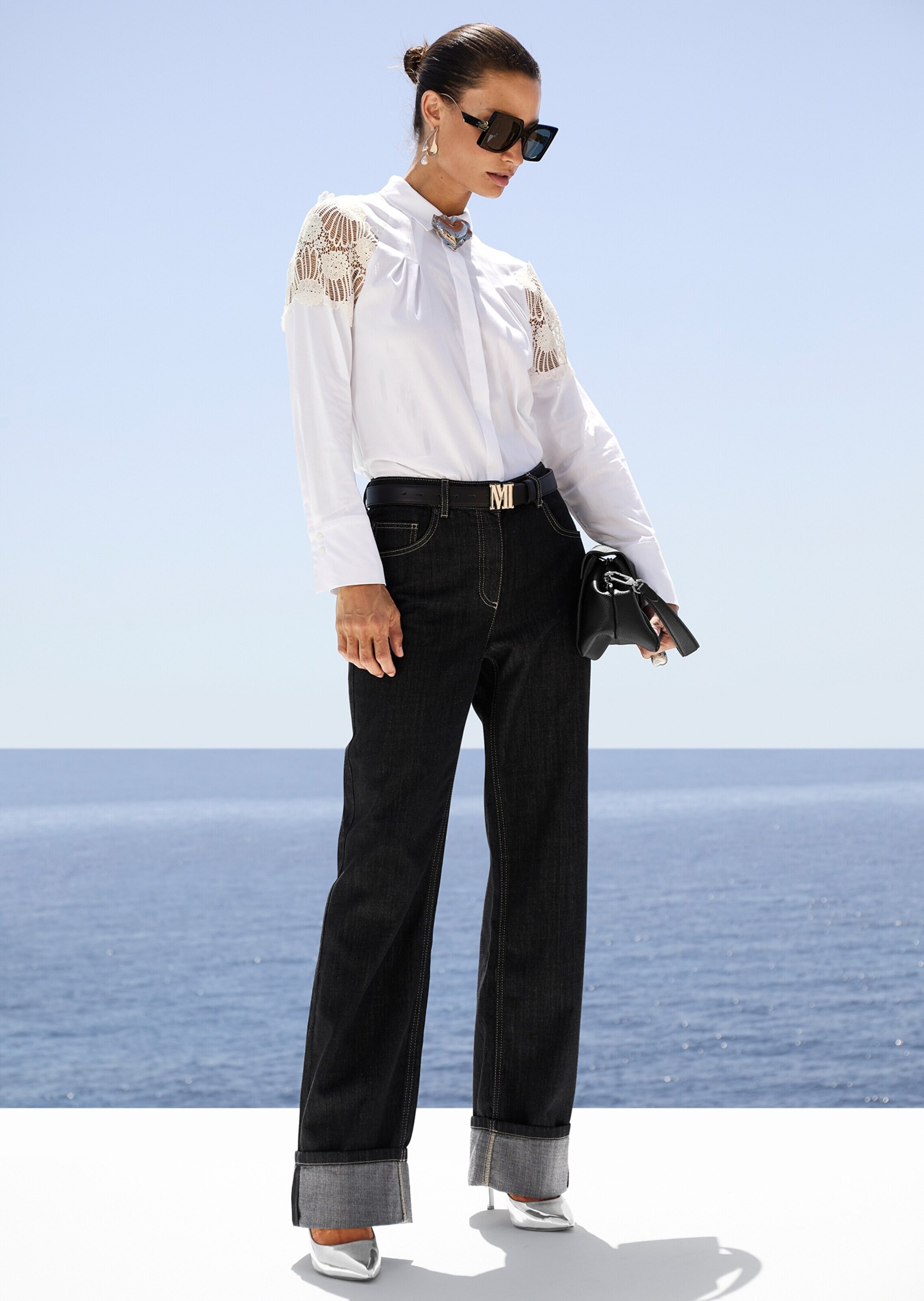 MADELEINE Regular-fit-Jeans »Jeans Weite Jeans mit fixiertem Aufschlag«