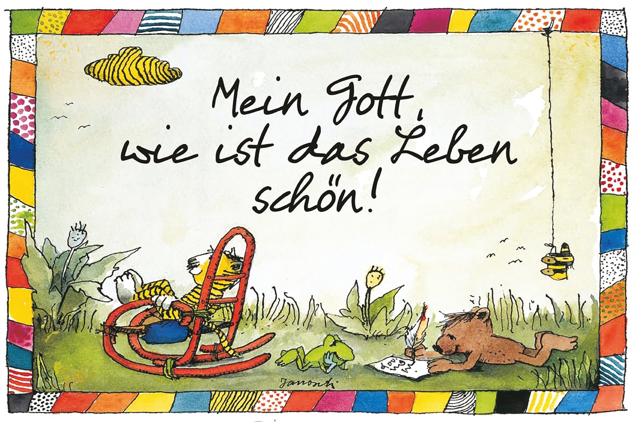 LuckyLinde Wanddekoobjekt »Wie ist das Leben schön - Tiger und Bär«, (1 St.), Exklusive JANOSCH Kindermotive, Stahlschild