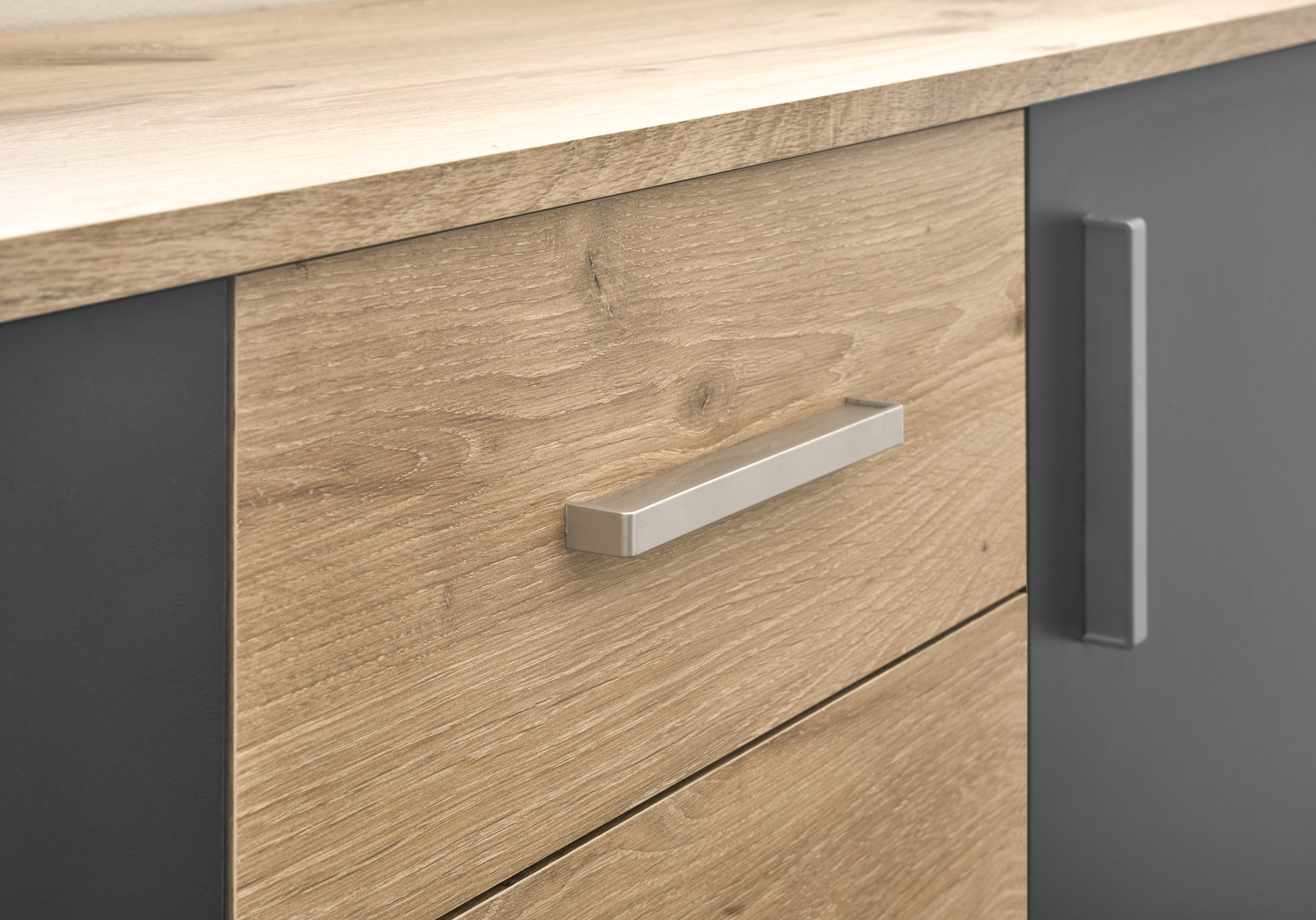 HBZ Kommode »BC-Drift-2, Sideboard Stellmaß BxHxT 120x84x35 cm« 1 Stk. tlg. Kommode mit 3 Türen, 2 Schubkästen und 1 Einlegeboden