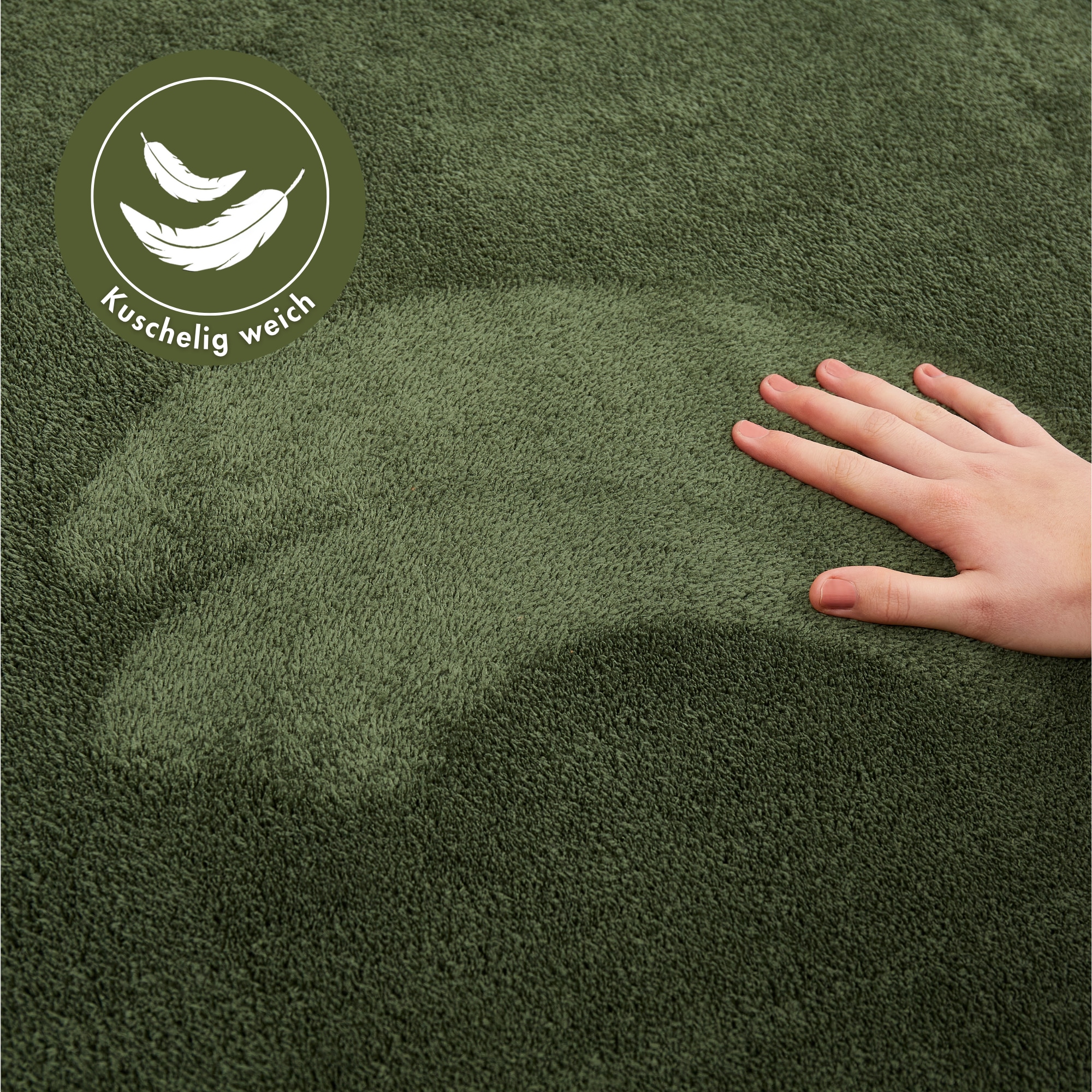 Andiamo Teppich »Arezzo« rund 16 mm Höhe Uni Farben, weicher Flor, waschbar, ideal im Wohnzimmer & Schlafzimmer