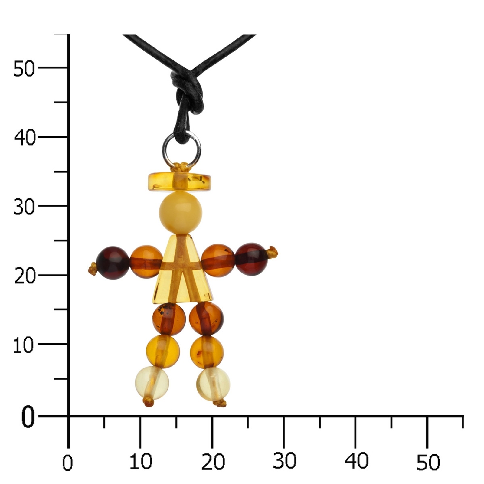 OSTSEE-SCHMUCK Kette mit Anhänger »- Bernsteinmännchen - Lederband - Bernstein -,«