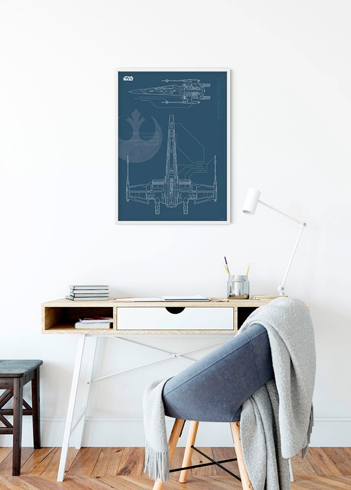 Komar Bild »Star Wars Blueprint X-Wing« Star Wars 1 Stk. tlg. Wandbild zur Dekoration im Kinderzimmer - ohne Rahmen