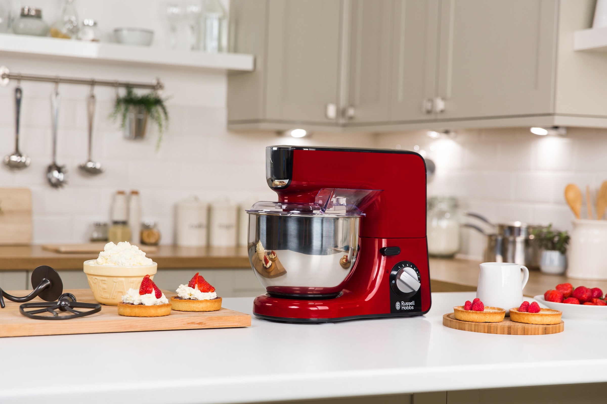 RUSSELL HOBBS Küchenmaschine »23480-56 Multi Desire Rot«, Knetmaschine, Standmixer/Zerkleinerer, 3 Rührwerkzeuge