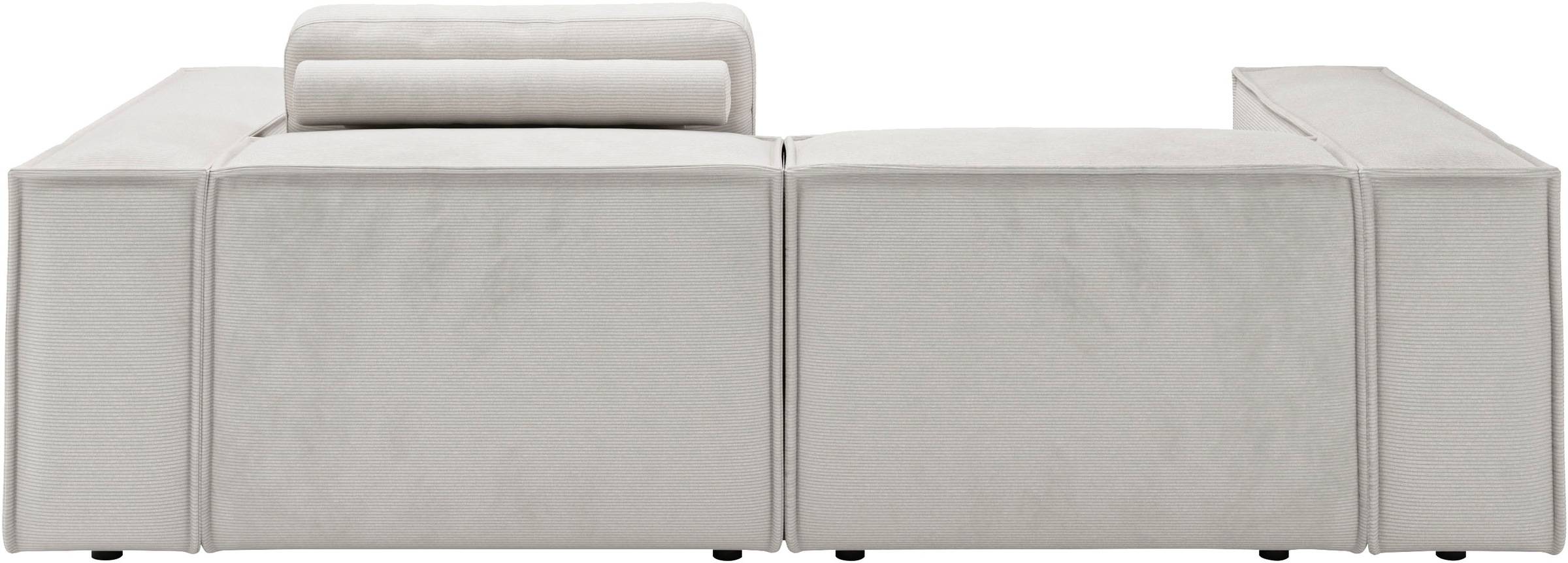 Places of Style Ecksofa »Watertown, kompakte L-Form, 246 cm breite für kleinere Räume«, modernes Ecksofa mit Feincordbezug, platzsparend & bequem