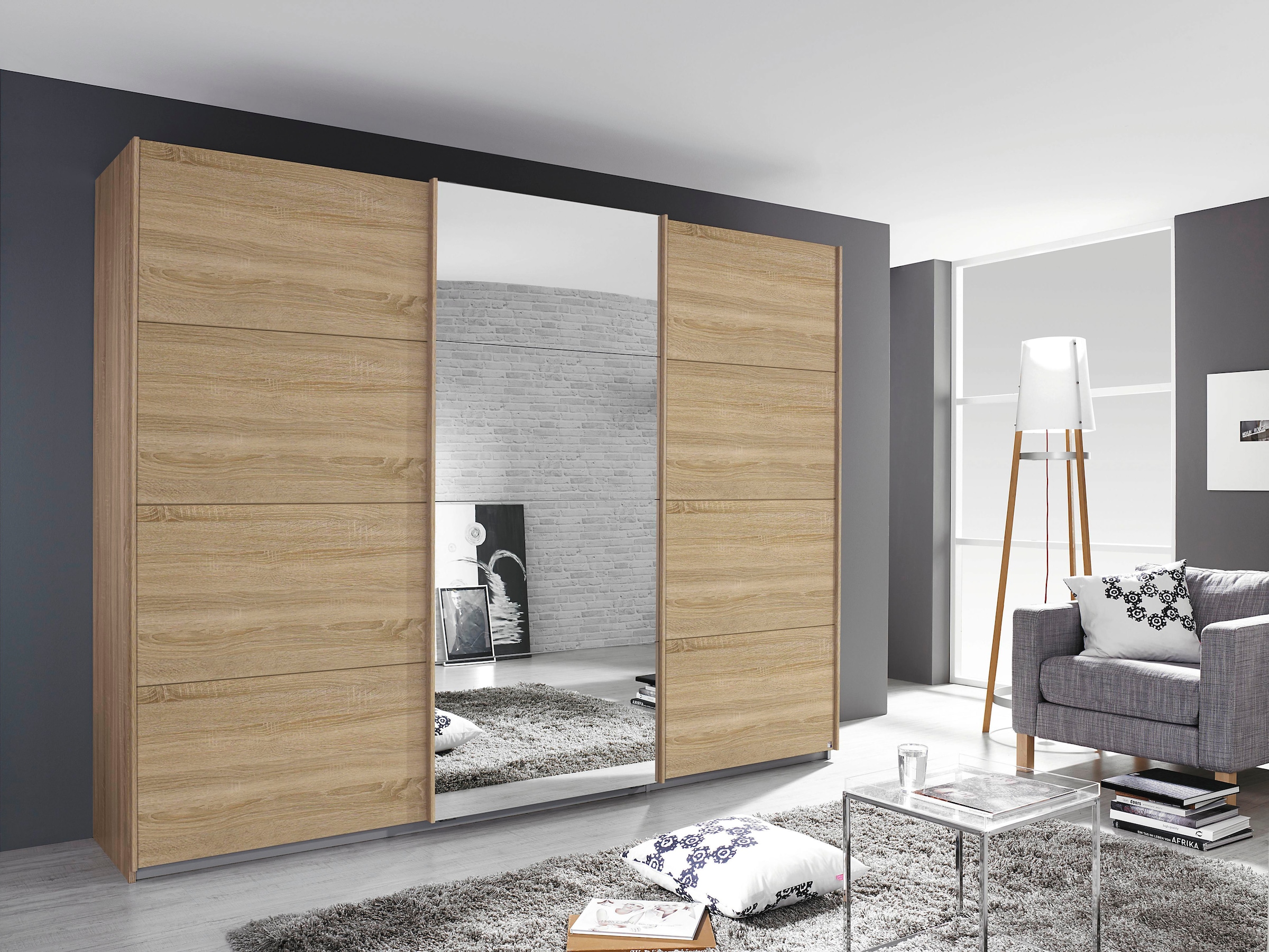 rauch Schwebetürenschrank »Kleiderschrank Schrank Garderobe Schlafzimmerschrank TUBONA«, inkl. Schubkasteneinsatz und zusätzlichen Einlegeböden MADE IN GERMANY