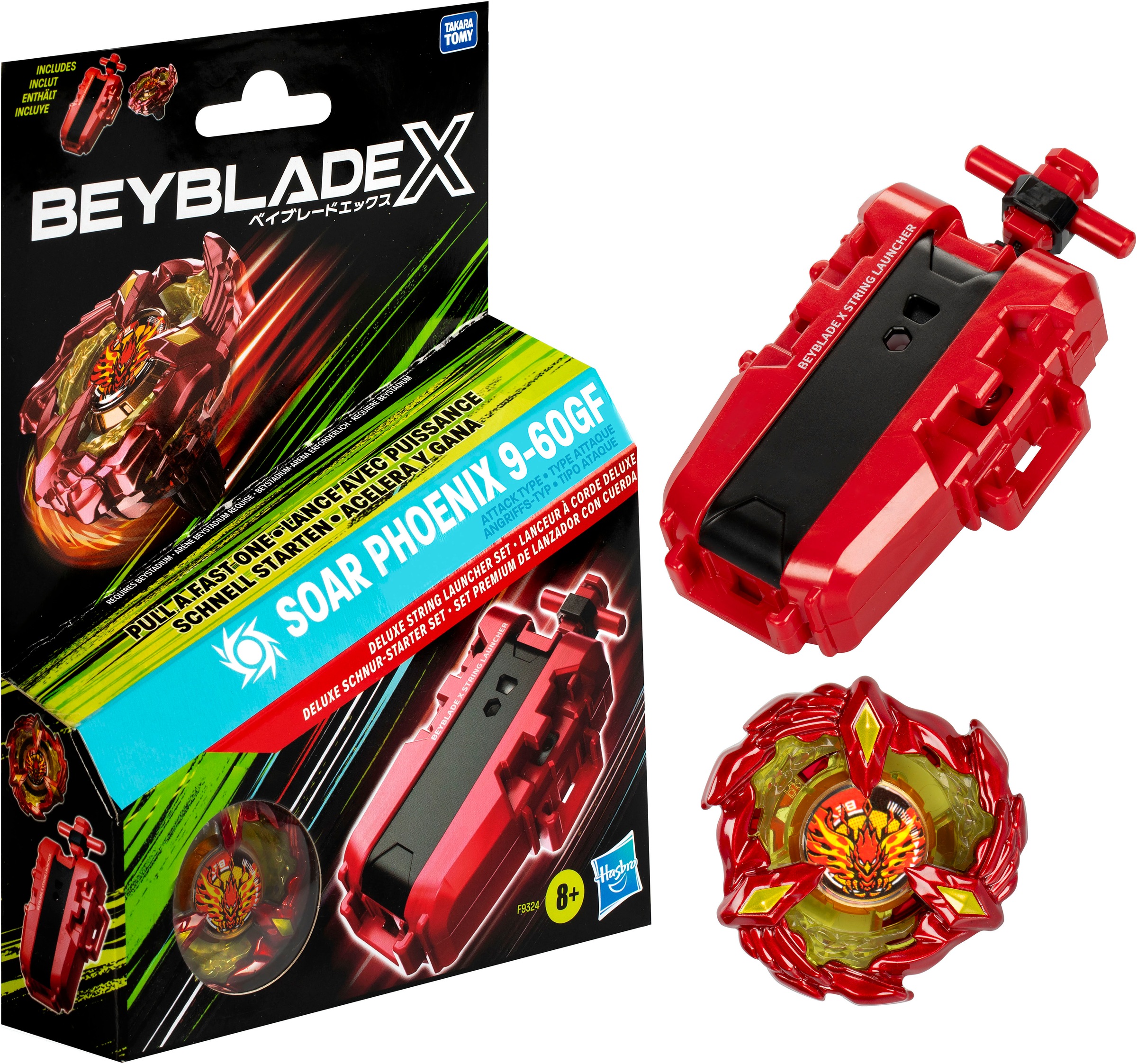 Hasbro Speed-Kreisel »Beyblade X Soar Phoenix Deluxe Schnur-Starter Set«