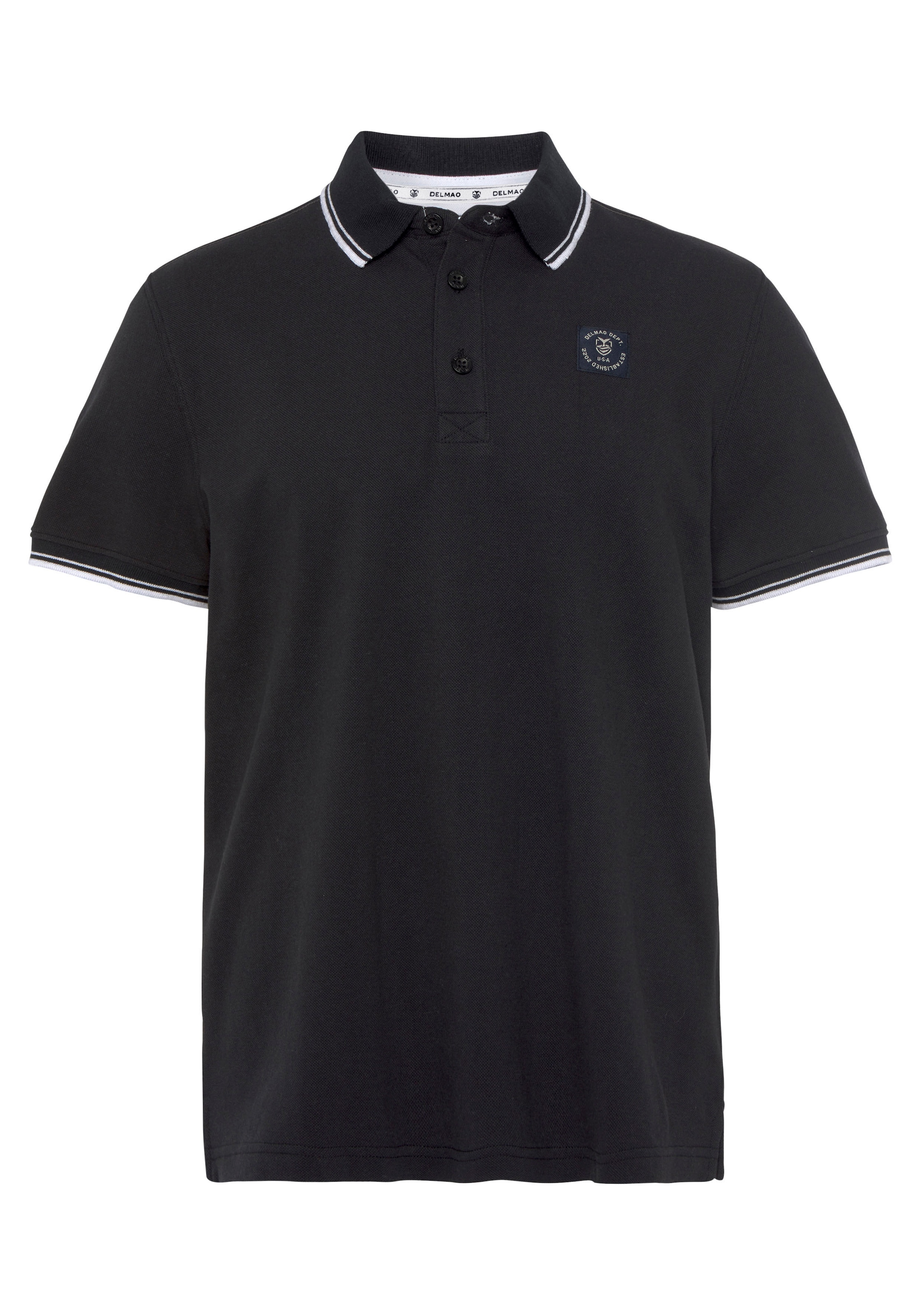 DELMAO Poloshirt, mit modischem Brustlabel - NEUE MARKE!