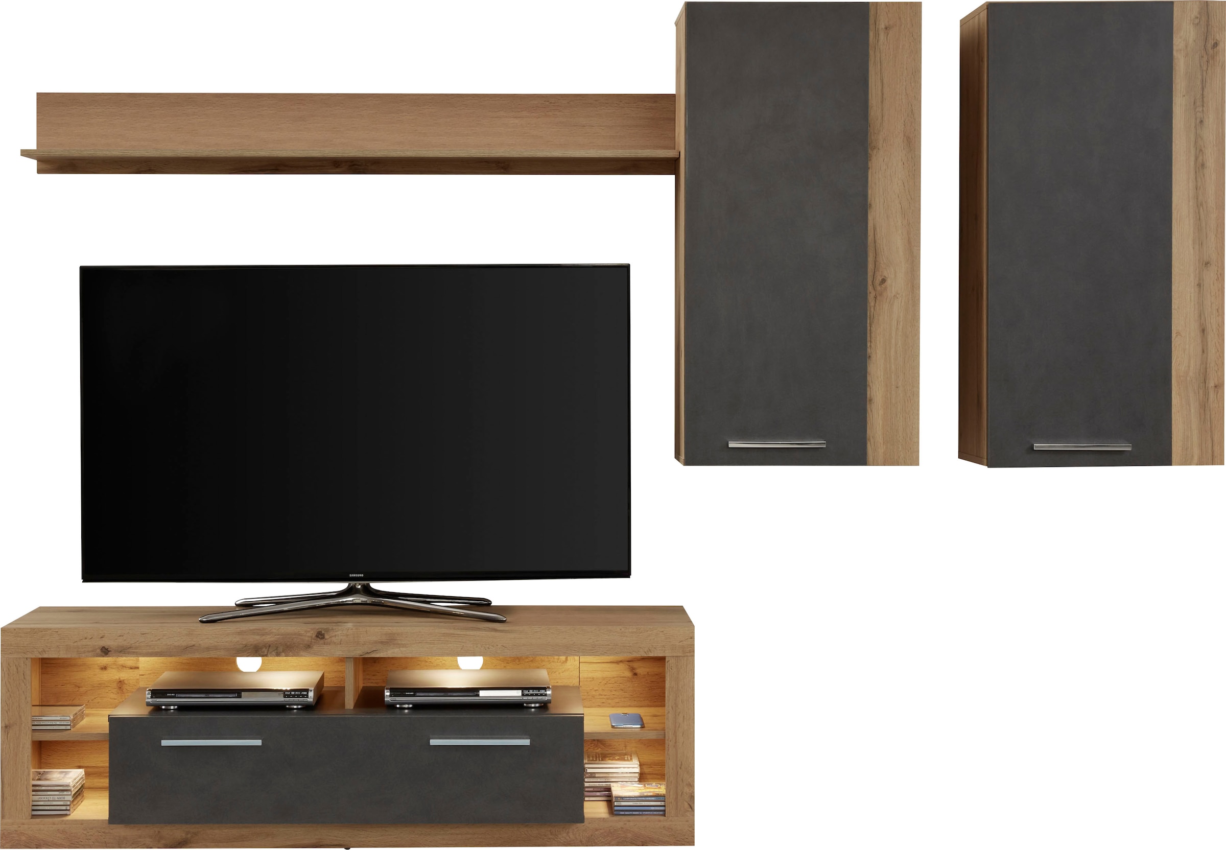 INOSIGN Hängevitrine »Gwendolyn«, Hängeschrank fürs Wohnzimmer mit 3 Fächern - (B/T/H) 52/31/103 cm