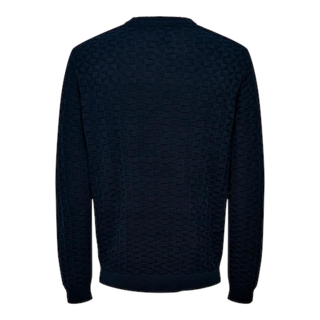 ONLY & SONS Rundhalspullover »ONSKALLE REG 12 STRUC CREW KNIT NOOS«