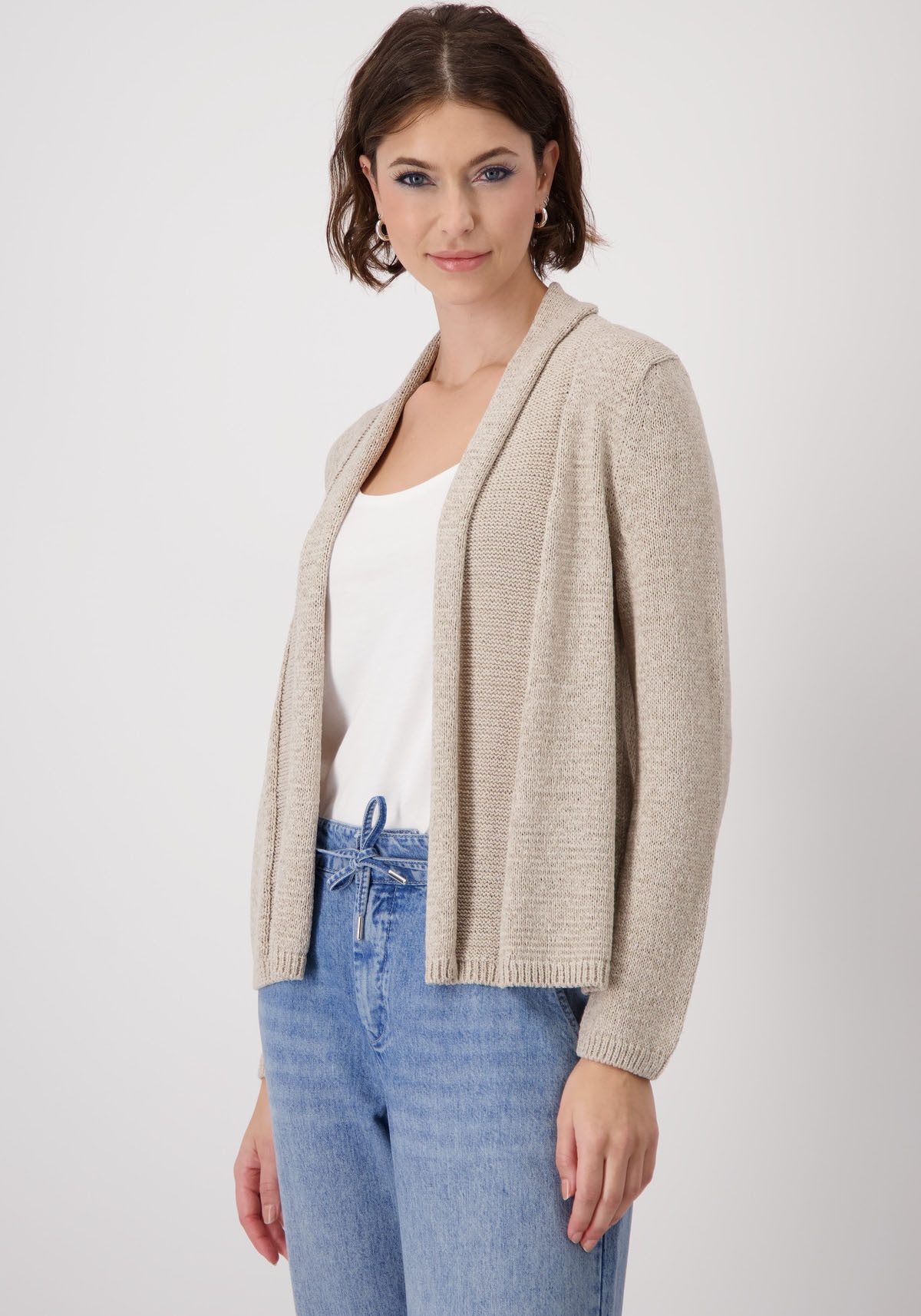 Monari Strickjacke, mit Umschlagkante