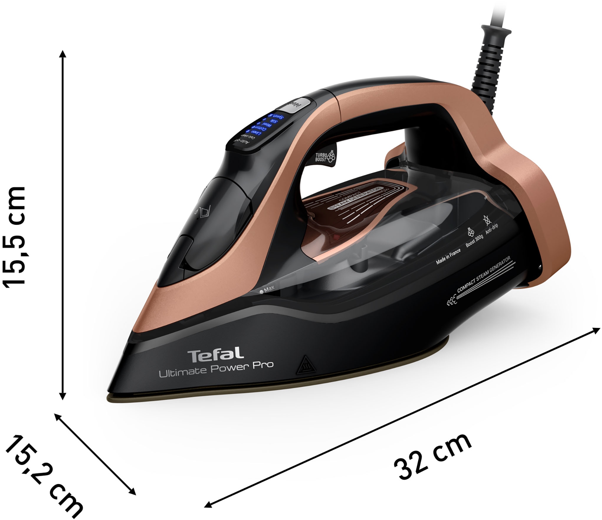 Tefal Dampfbügeleisen »FV9E50 Ultimate Power Pro«, 3200 W, 85 g/Min. kontin. Dampfabgabe, 300 g/Min. Dampfstoß, selbstreinigend