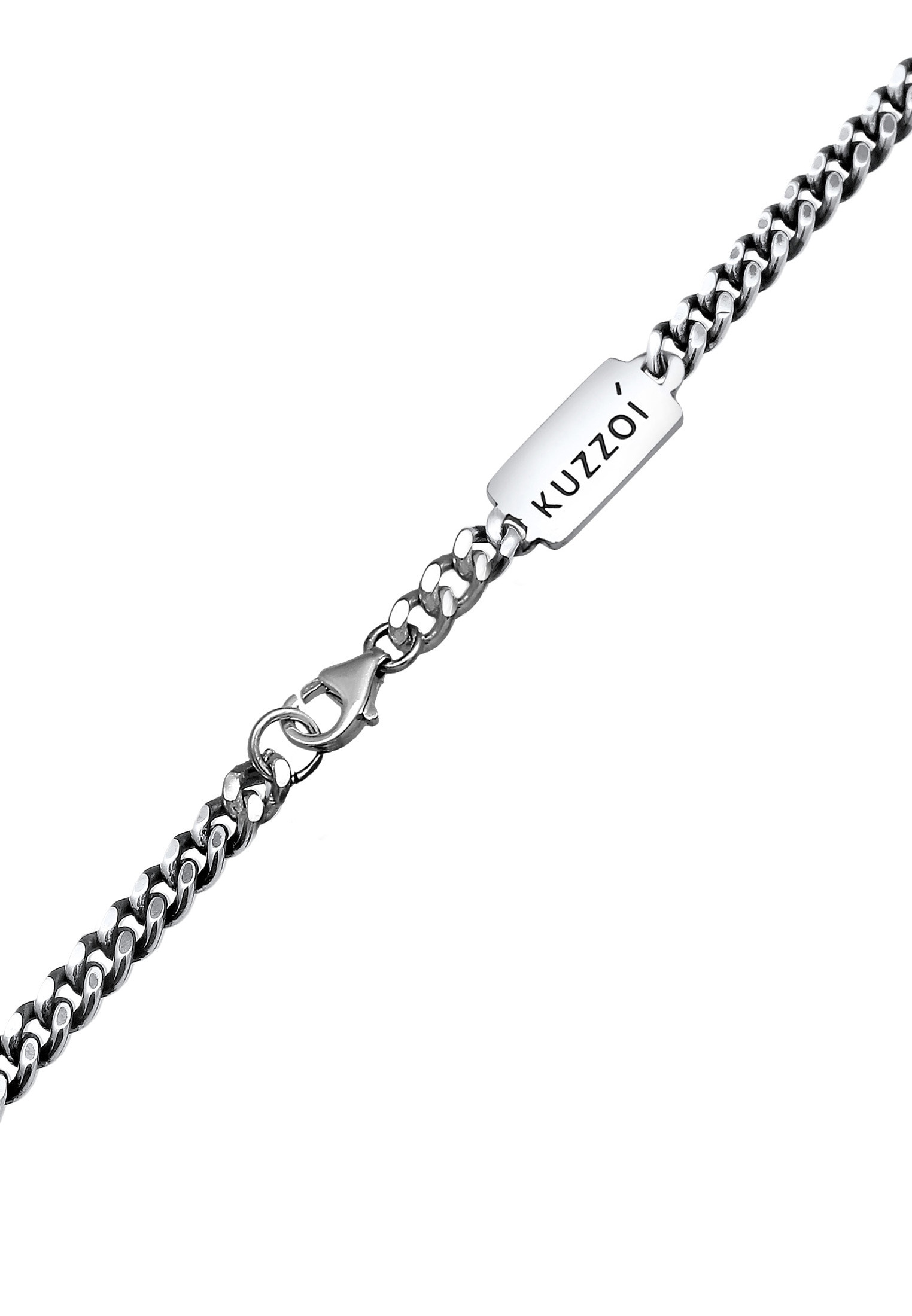 Kuzzoi Kette mit Anhänger »Halskette Herrenkette Peace Oxidiert 925 Silber«