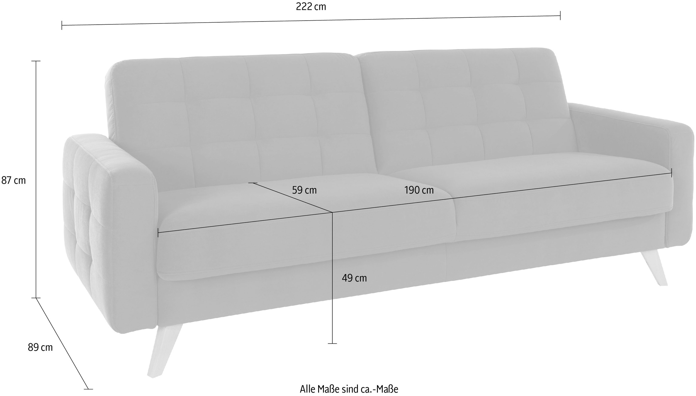 exxpo - sofa fashion 3-Sitzer »Nappa, kompakt und komfortabel, bequem, zeitloses Design, L-Form«, tolle Detailverarbeitung