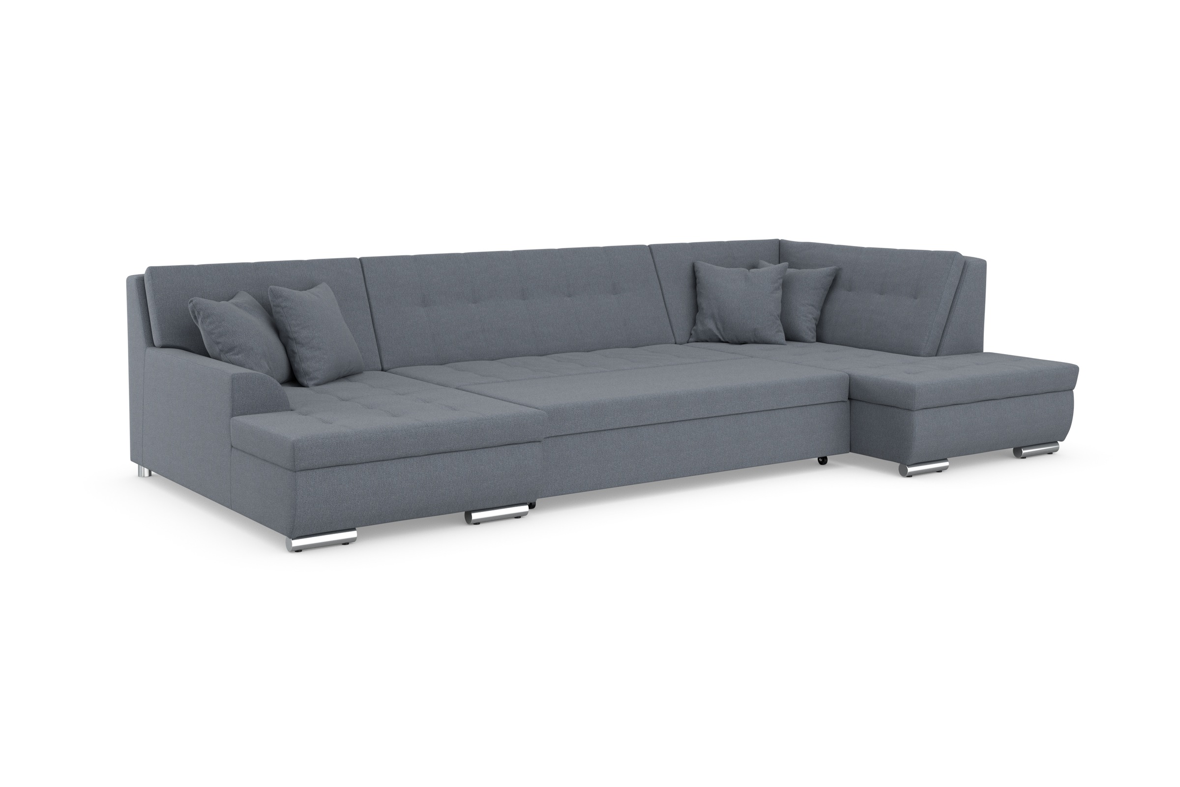 DOMO collection Wohnlandschaft »Treviso incl. Zierkissen, moderne Steppung, XXL: B/T/H: 364/201/83 cm«, wahlweise mit Bettfunktion, in vielen Bezugsarten auch in Cord U-Form