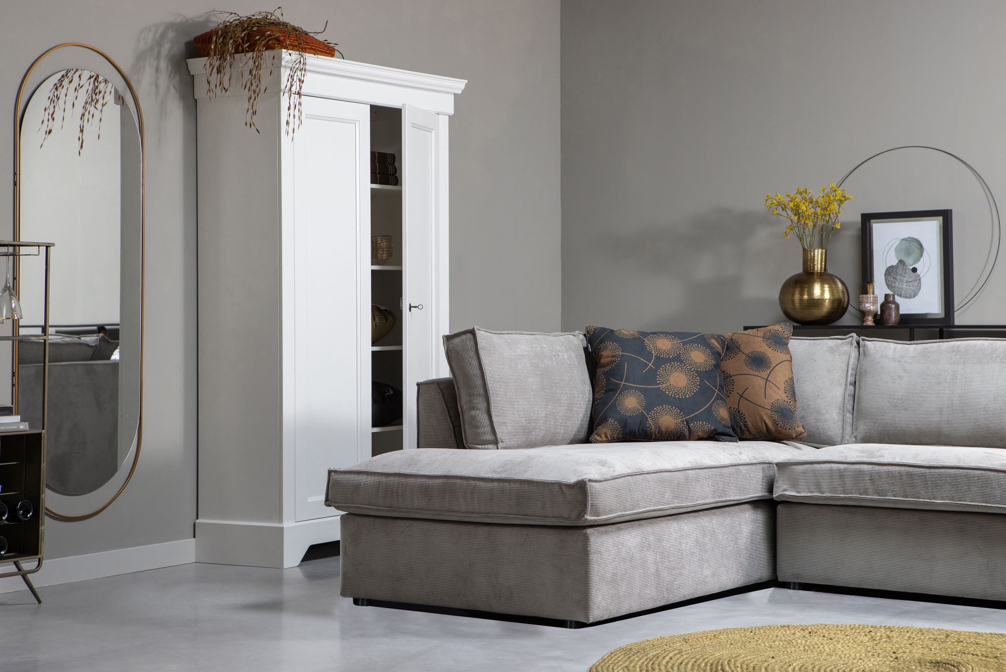 WOOOD Ecksofa »Thomas«, frei im Raum stellbar, Stellmaße H 92 cm x B 283 cm, L-Form